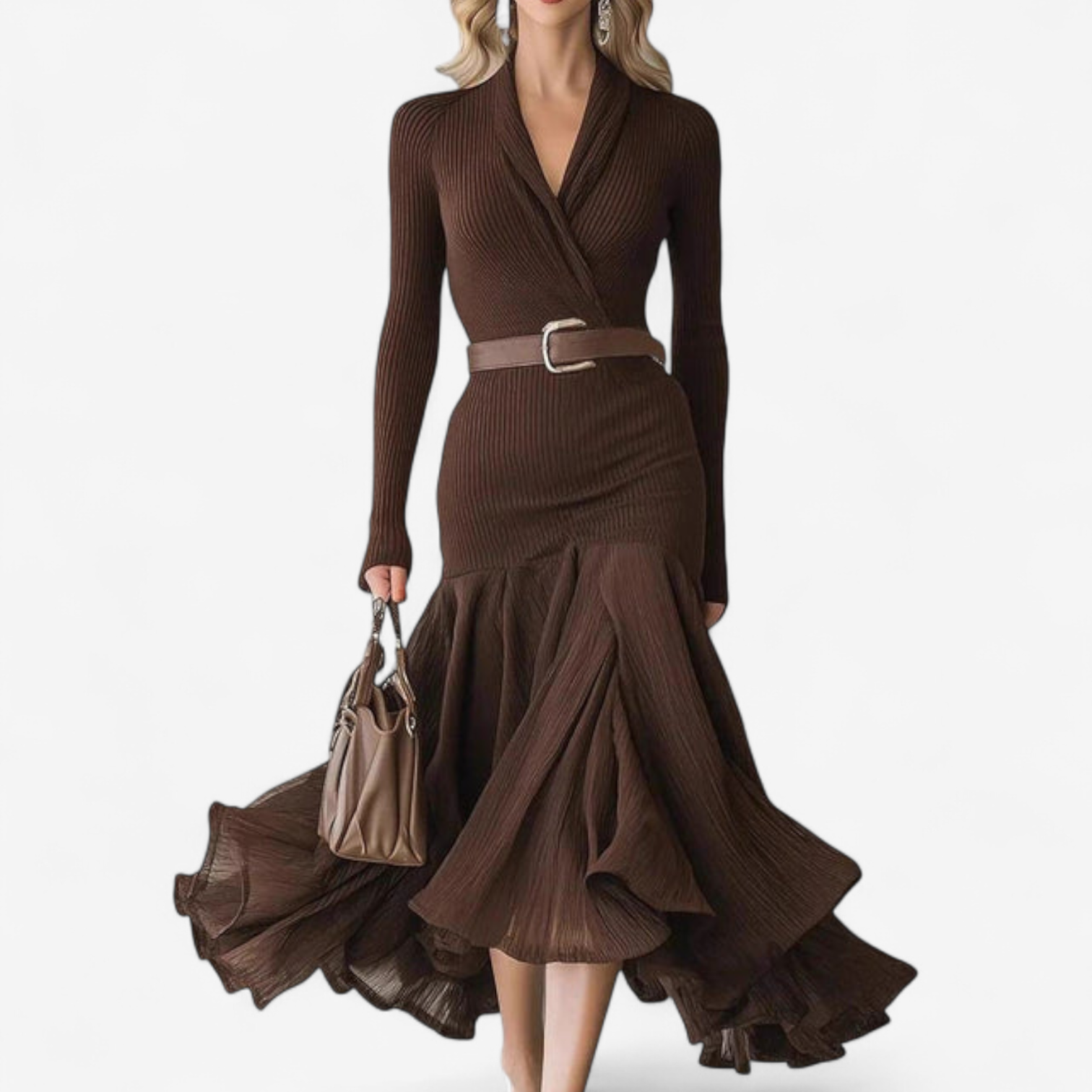 Yasmina™ Elegant kjole med bælte