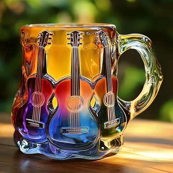 Krus med guitarillustration