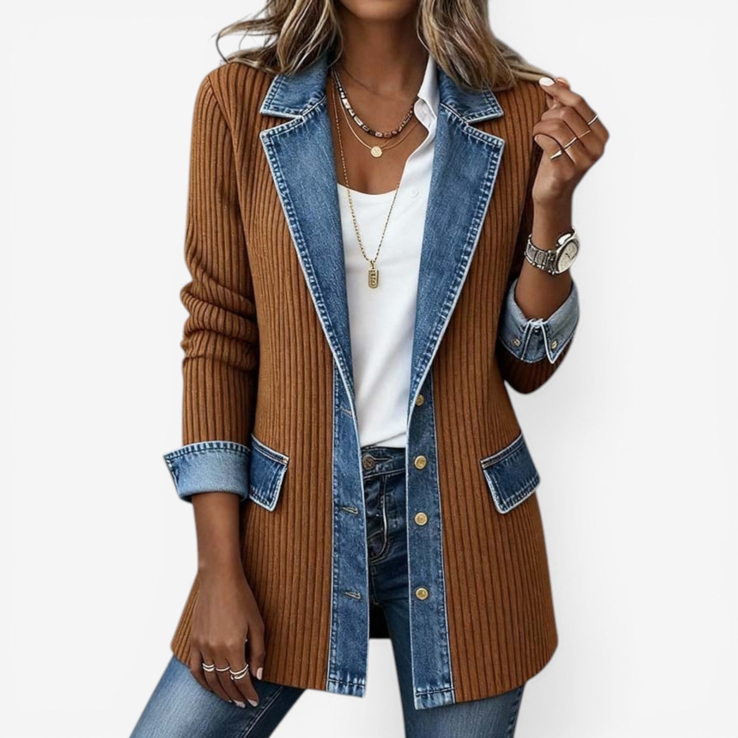 Emilia™ Denimjakke i blandet materiale
