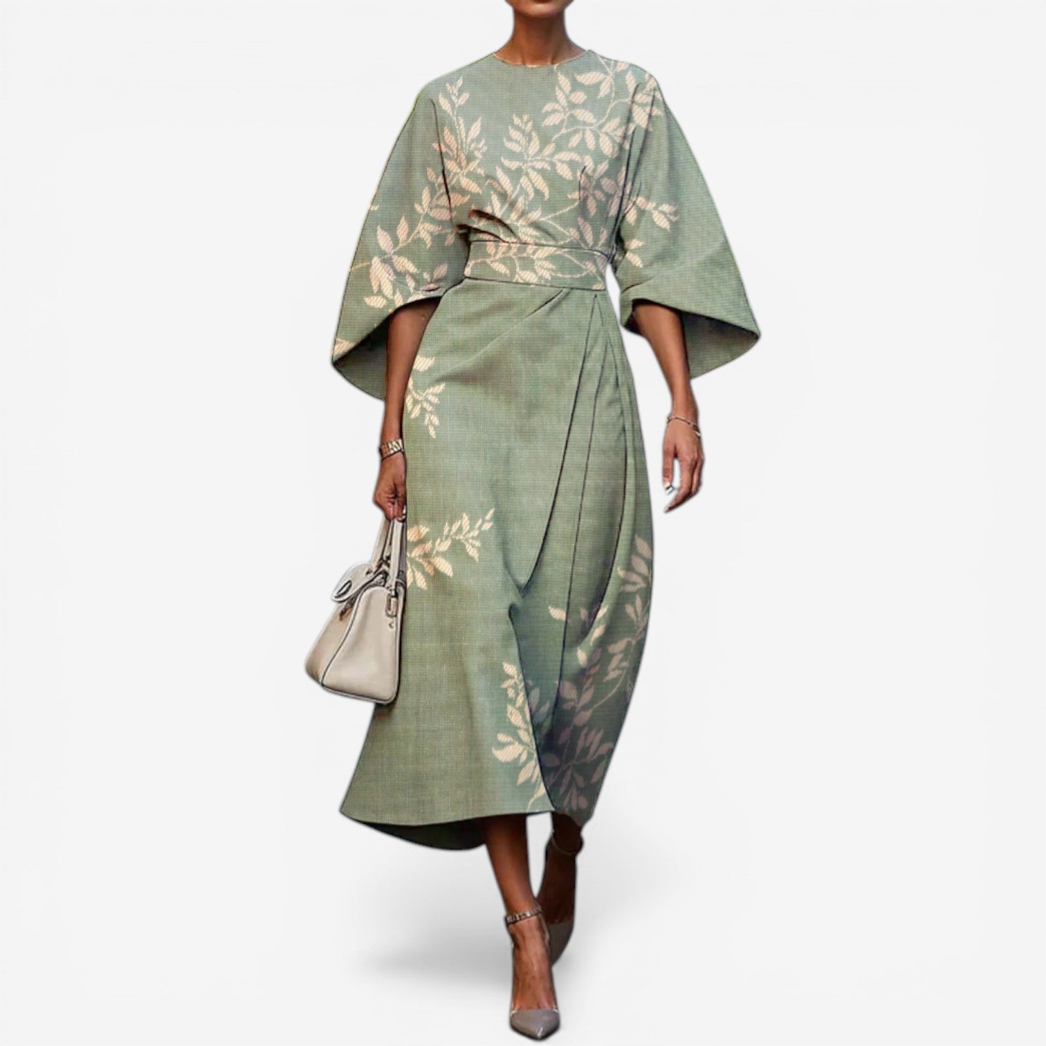 Zaquia™ robe midi imprimée