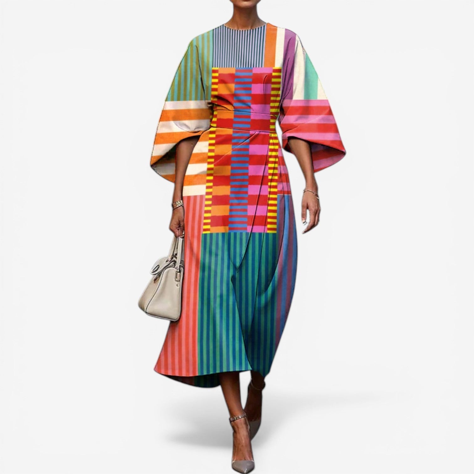 Zaquia™ robe midi imprimée