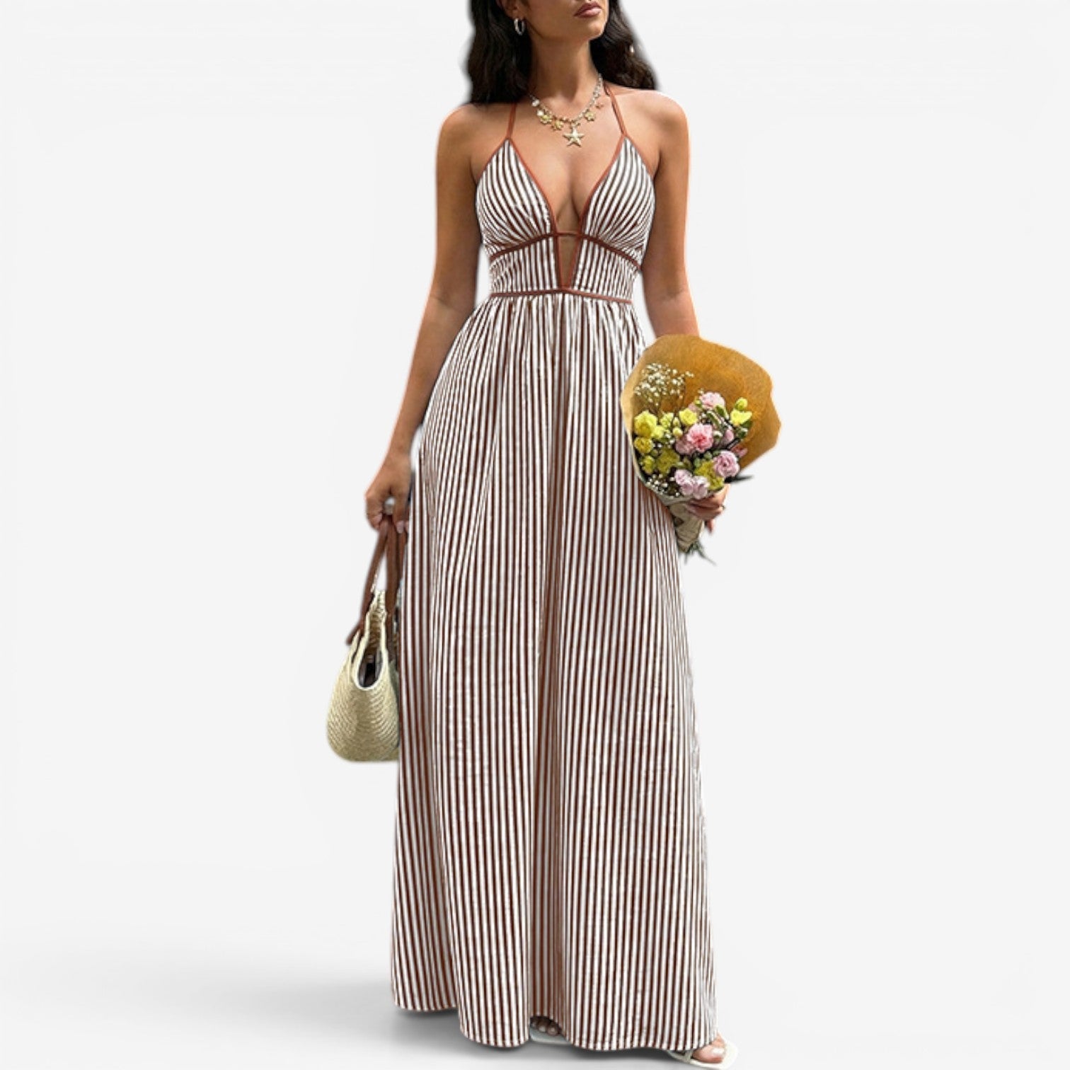 Maureen™ Robe longue à rayures