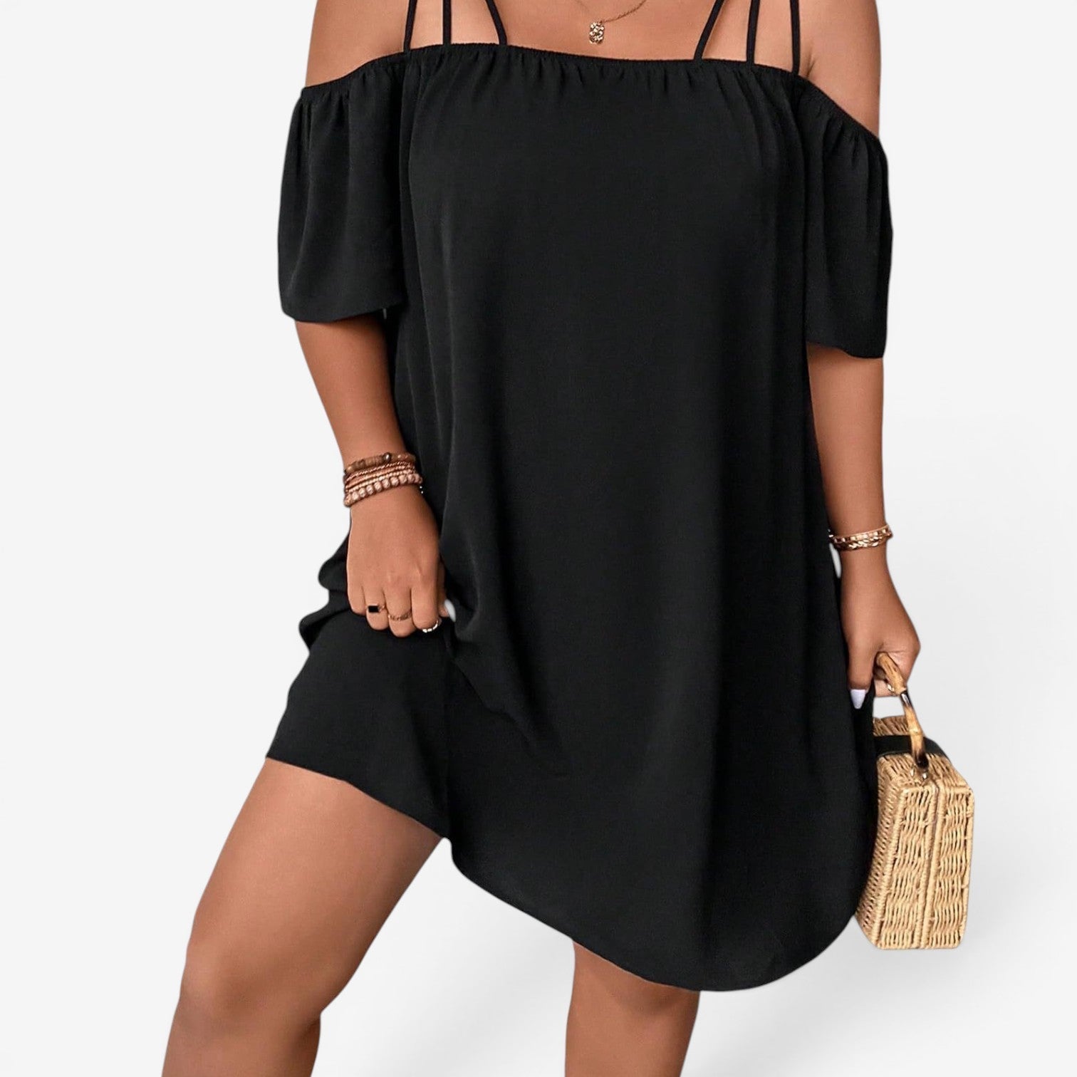 Jenina™ Robe courte à épaules