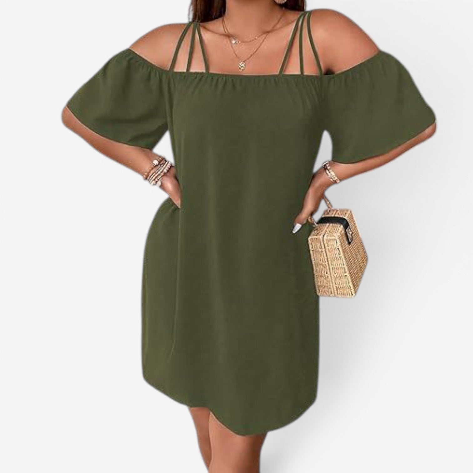 Jenina™ Robe courte à épaules