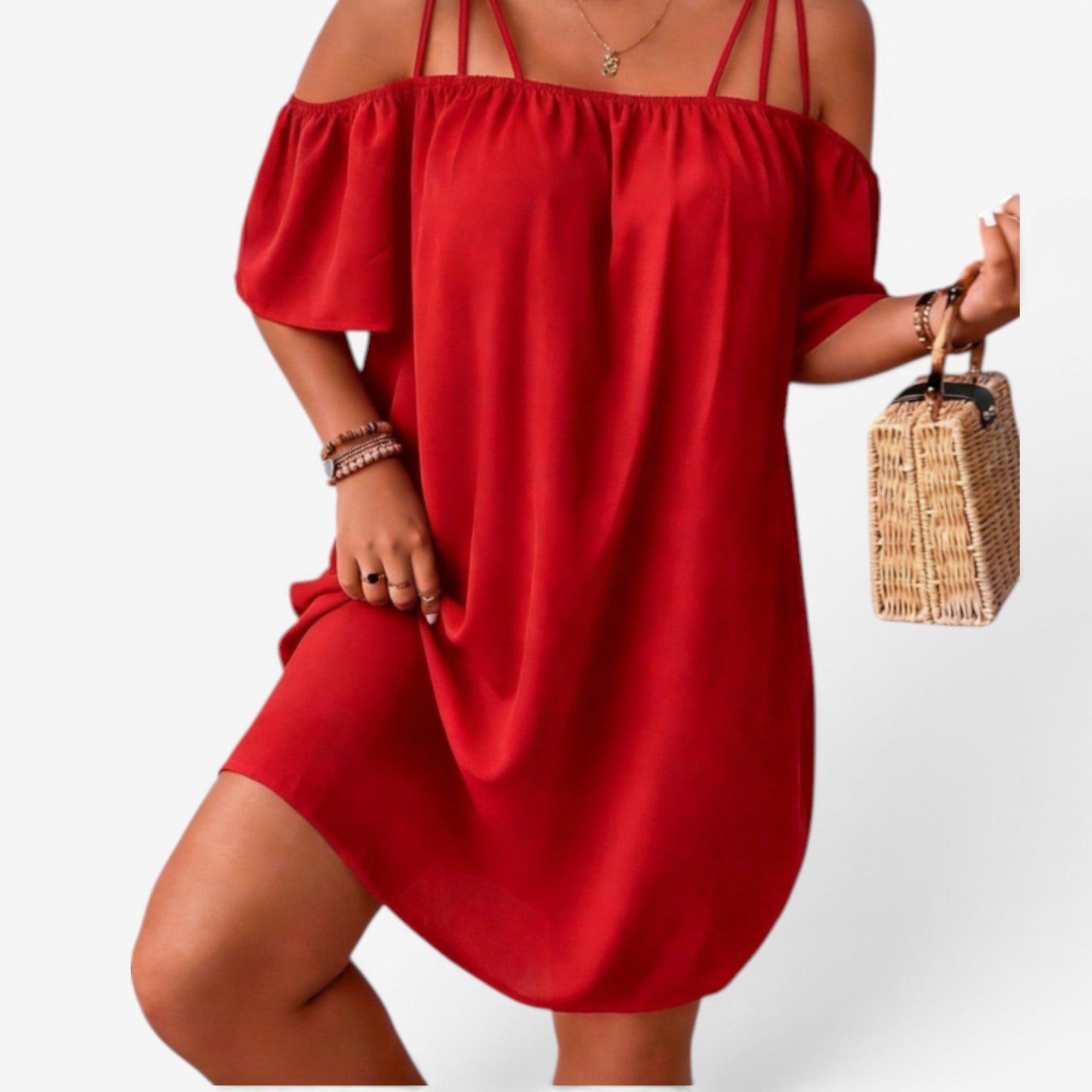 Jenina™ Robe courte à épaules