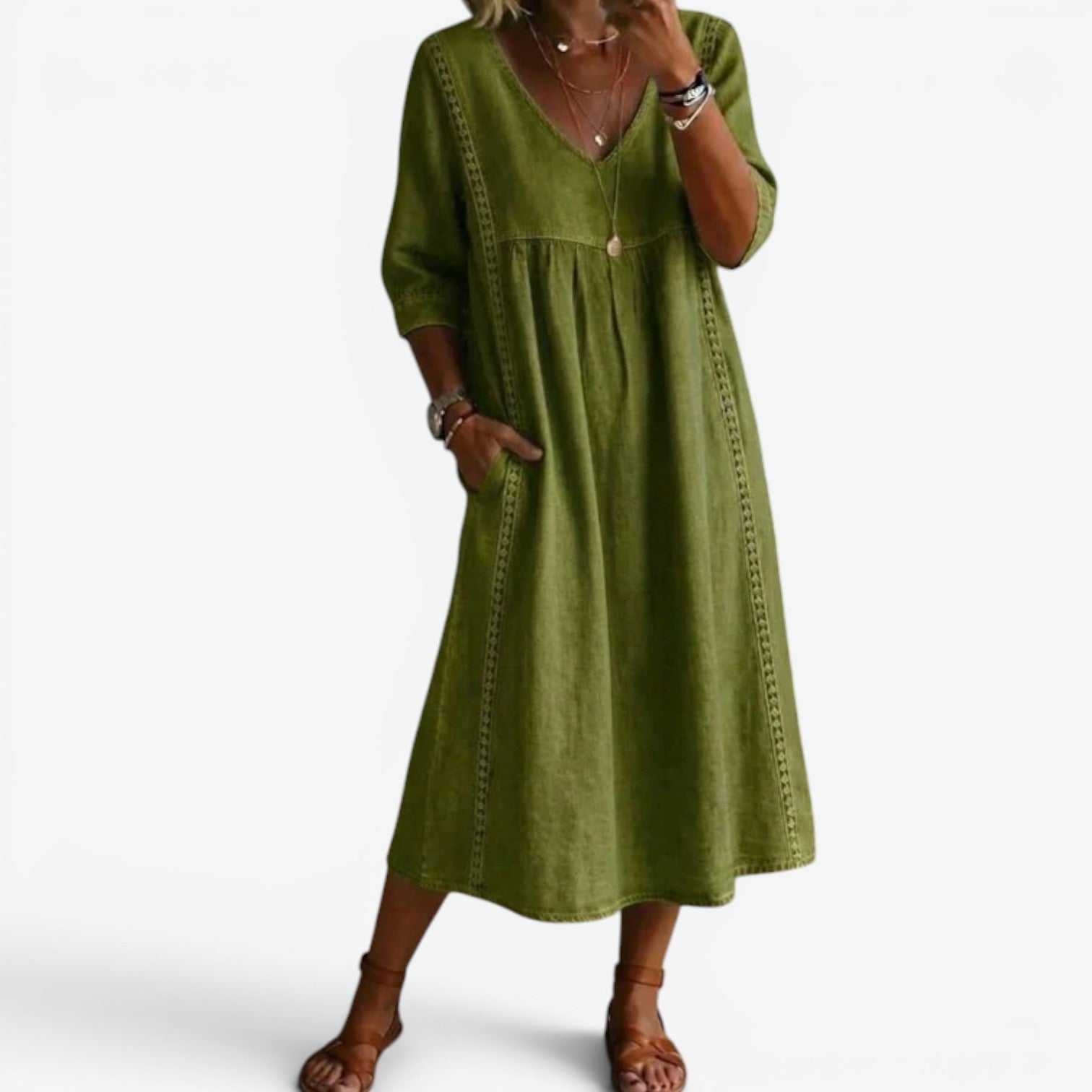 Carolline™ Sommerkjole med broderi