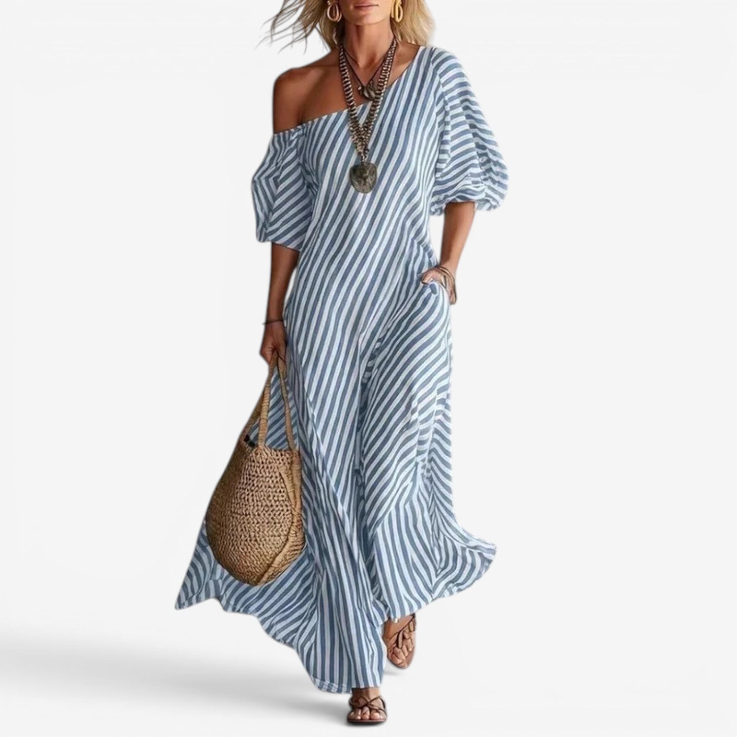 Izzy™ Robe longue à épaules dénudées