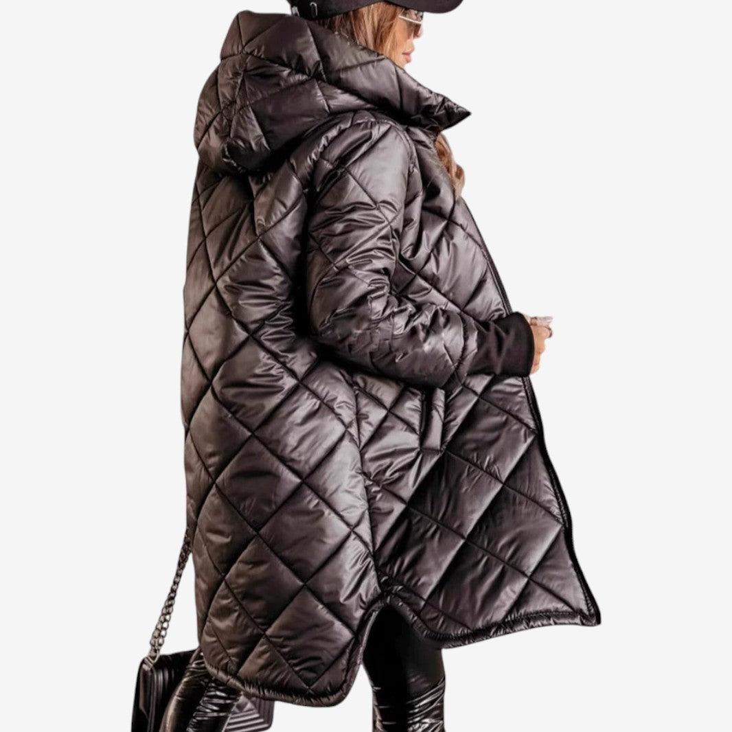 Cathleen™ Quiltet frakke med hætte