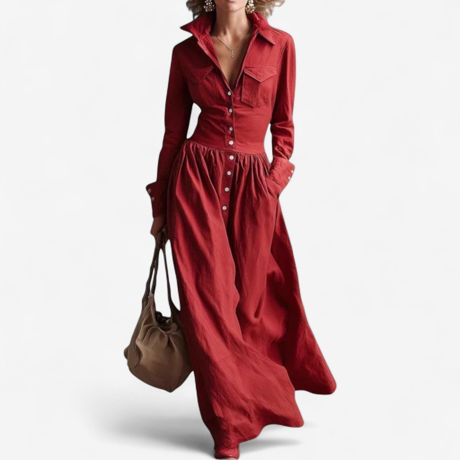 Janine™ Elegant kjole med knapper