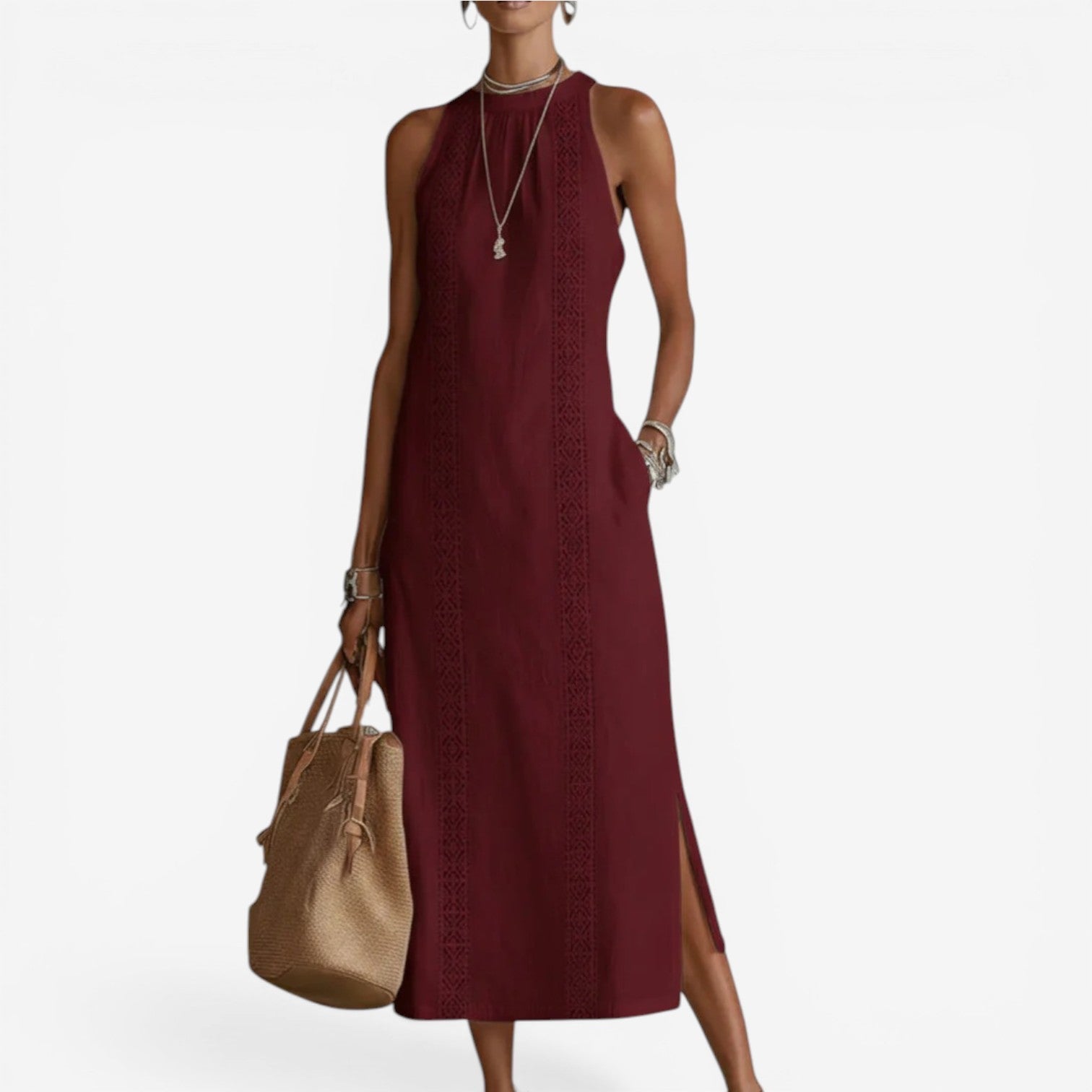 Althea™ Minimalistisk midi-kjole