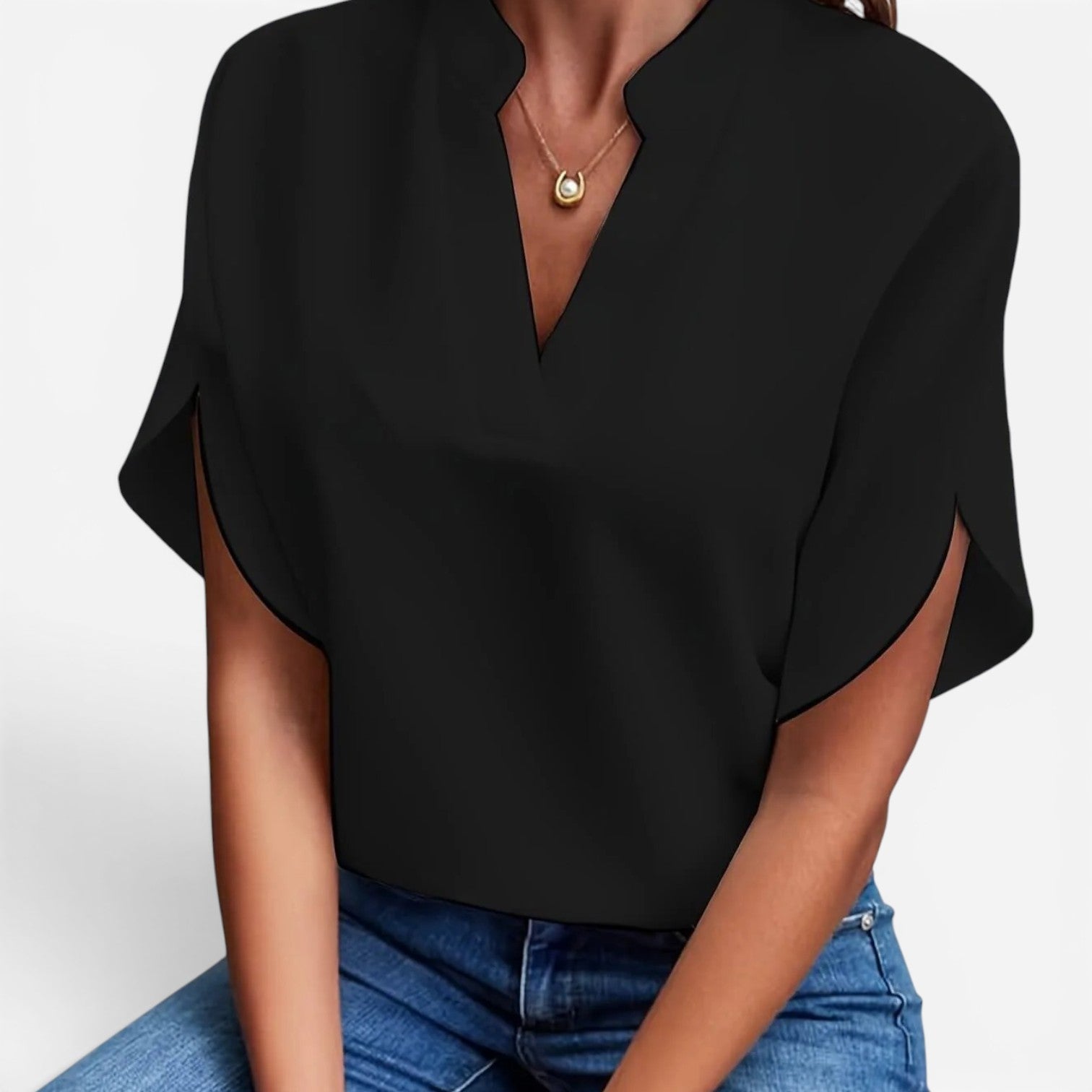 Jewel™ Bluse med V-udskæring