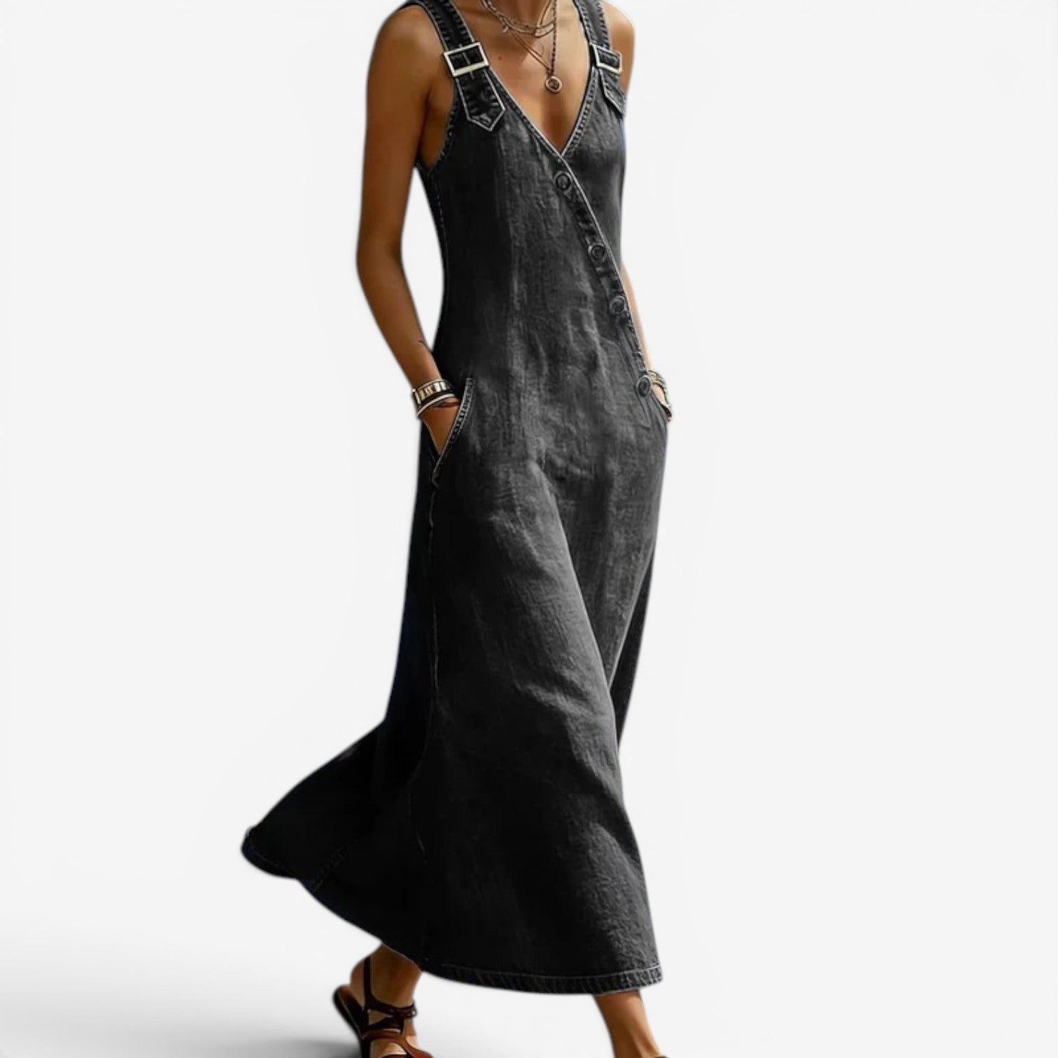 Ellen™ Robe longue en denim