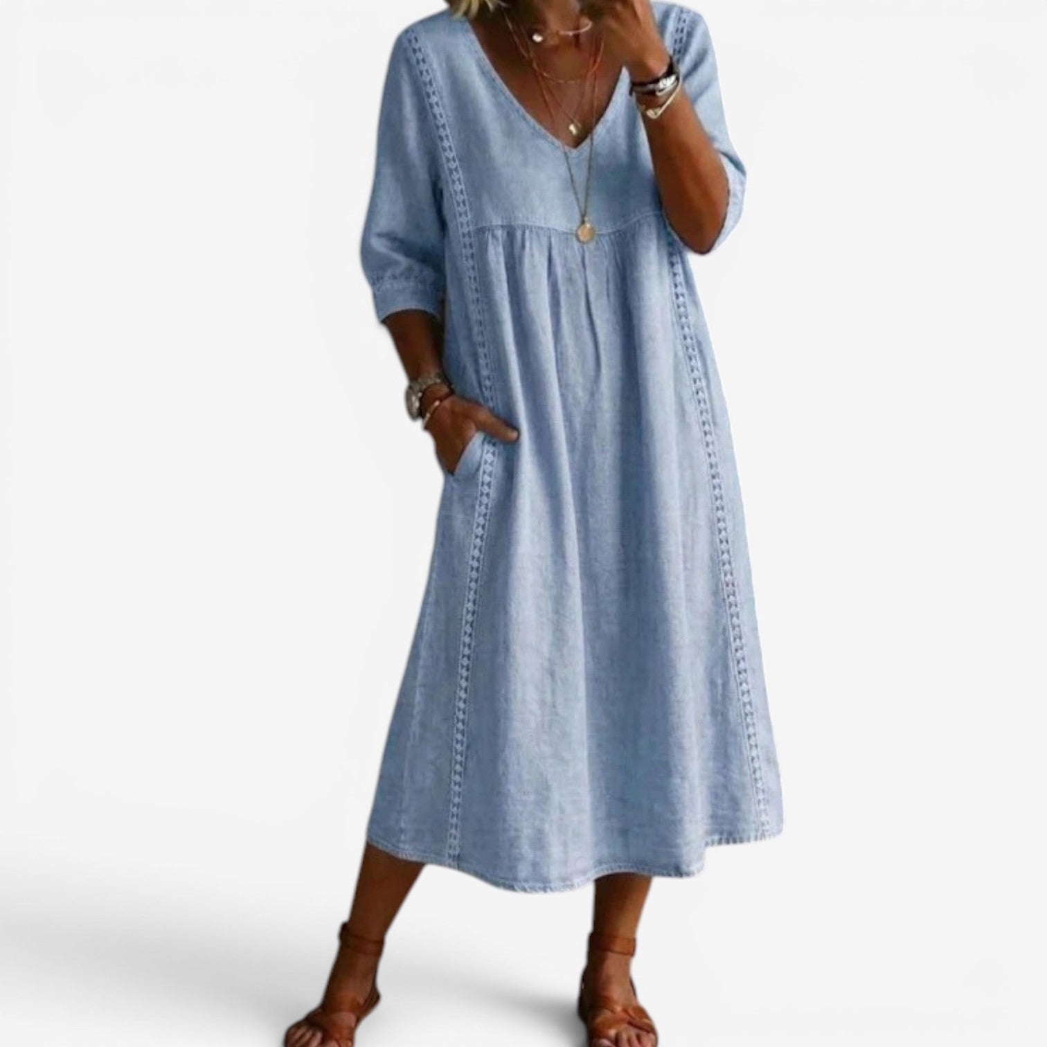 Carolline™ Sommerkjole med broderi
