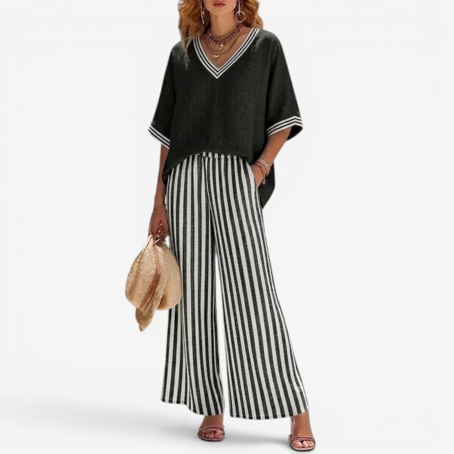 Brianna™ Ensemble deux pièces rayé
