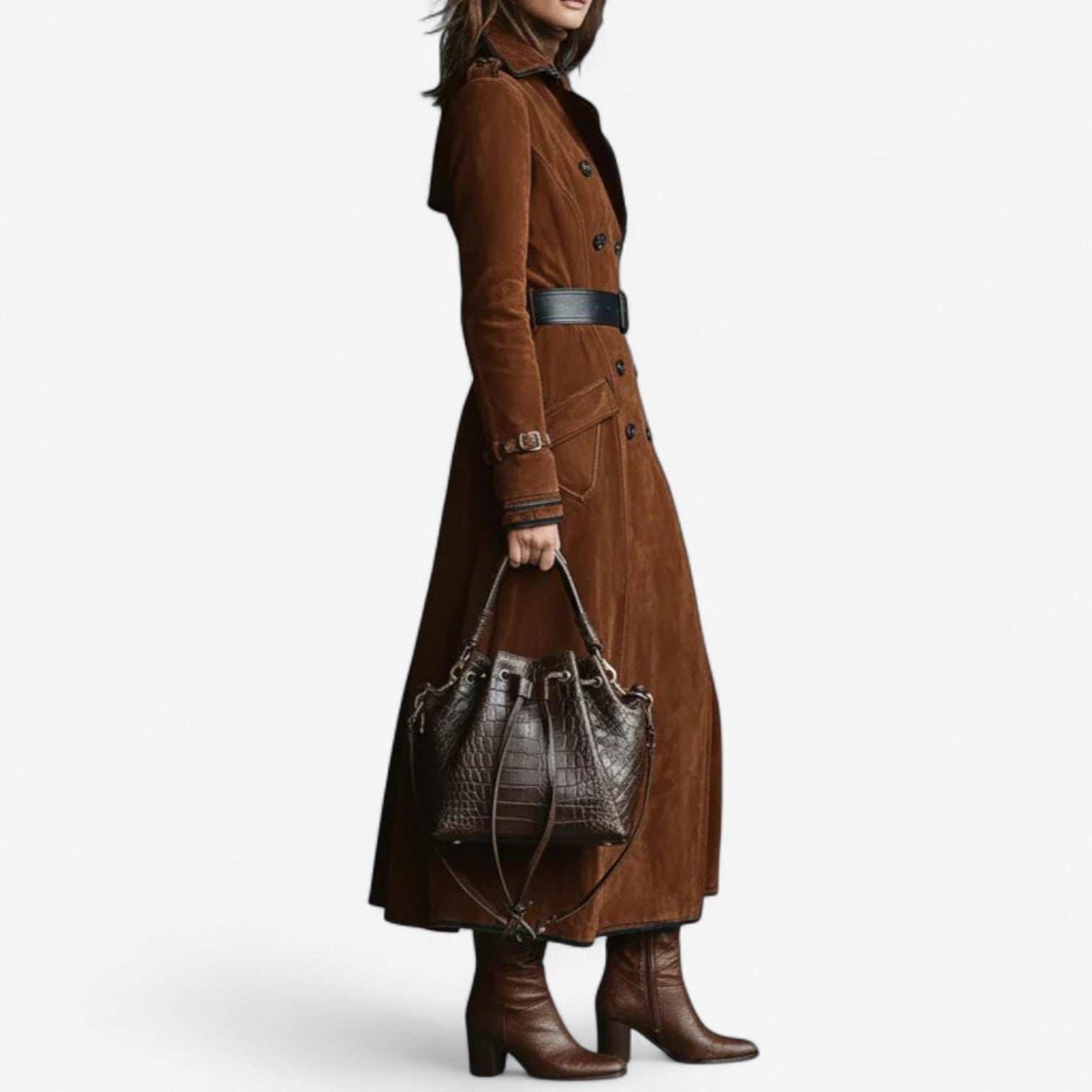 Nathaly™ Elegant ruskindstrenchcoat