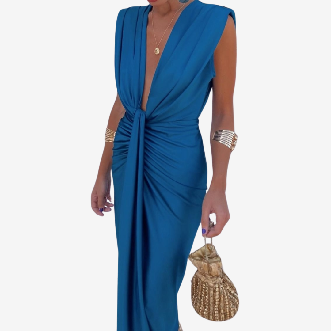 Assia™ Robe midi drapée