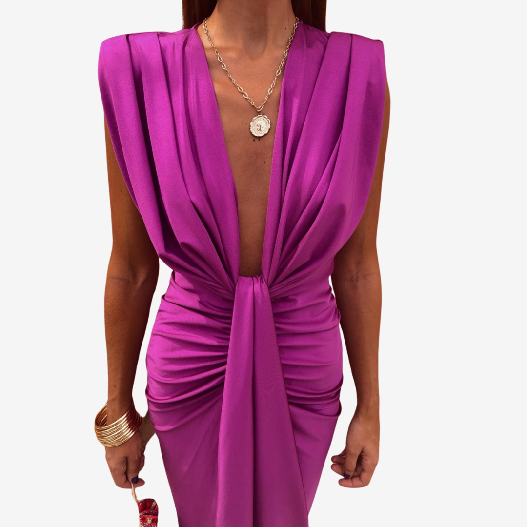 Assia™ Robe midi drapée