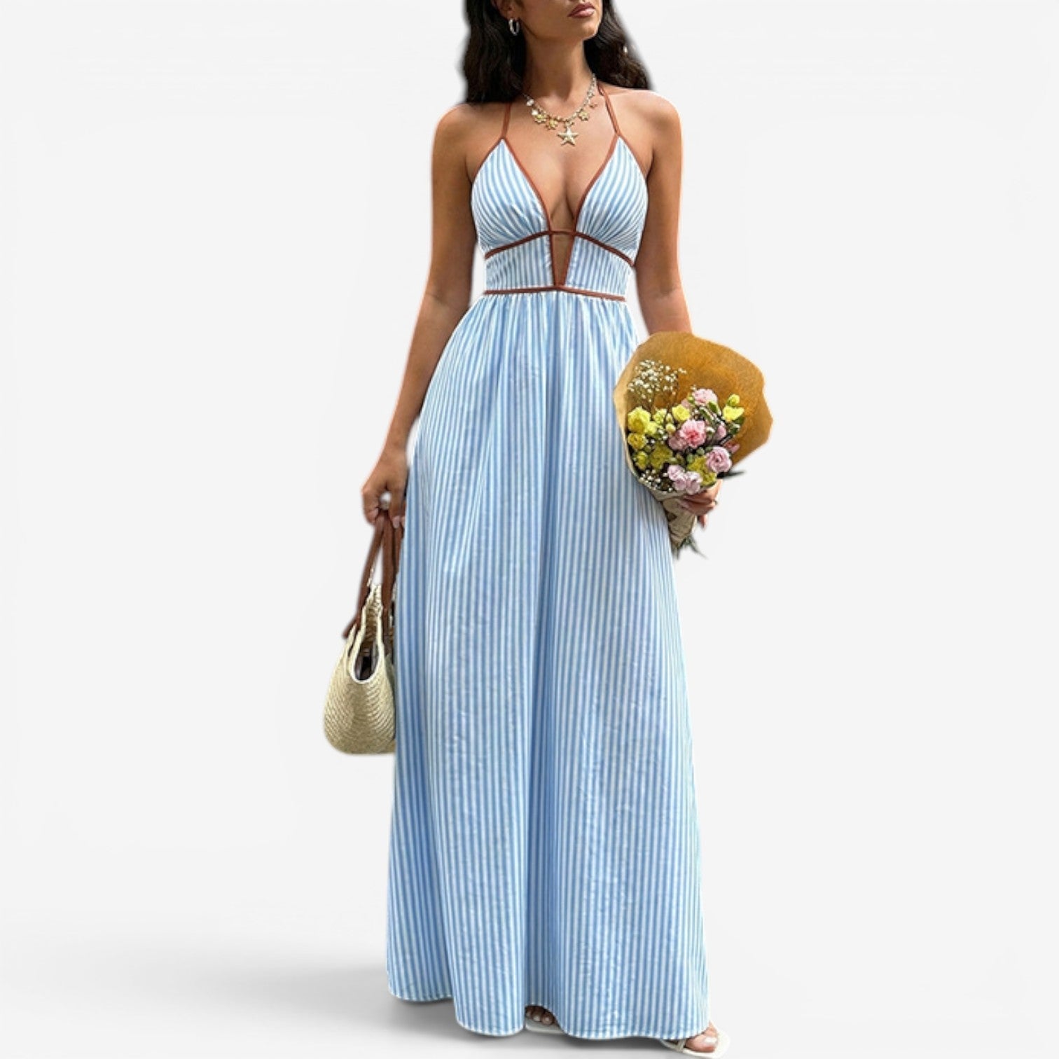 Maureen™ Robe longue à rayures