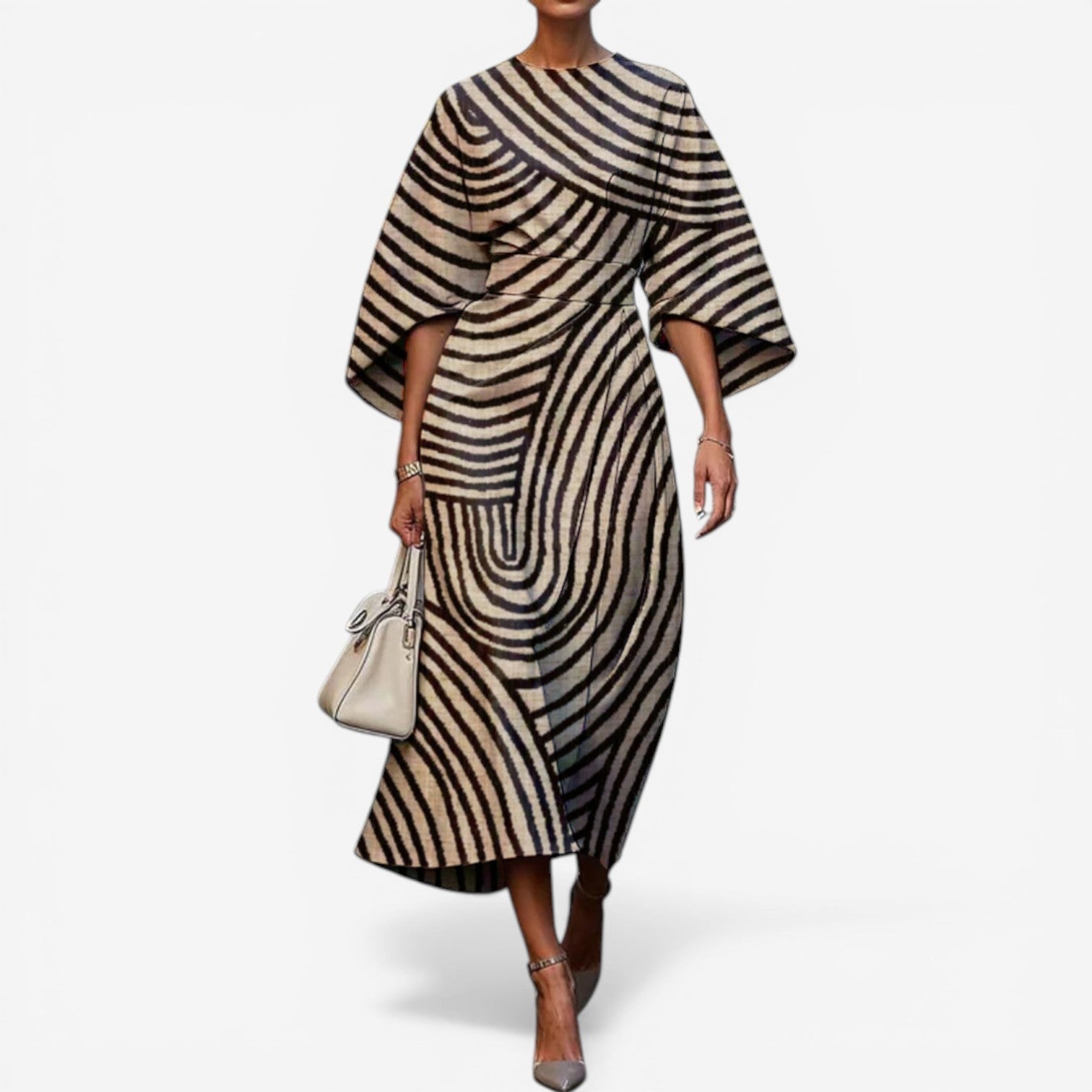 Zaquia™ robe midi imprimée