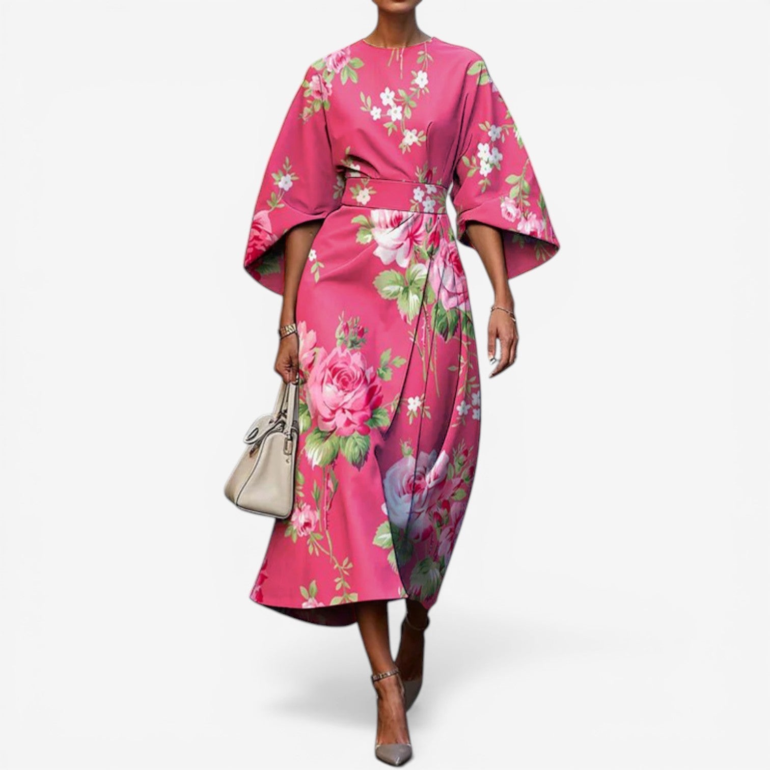 Zaquia™ robe midi imprimée