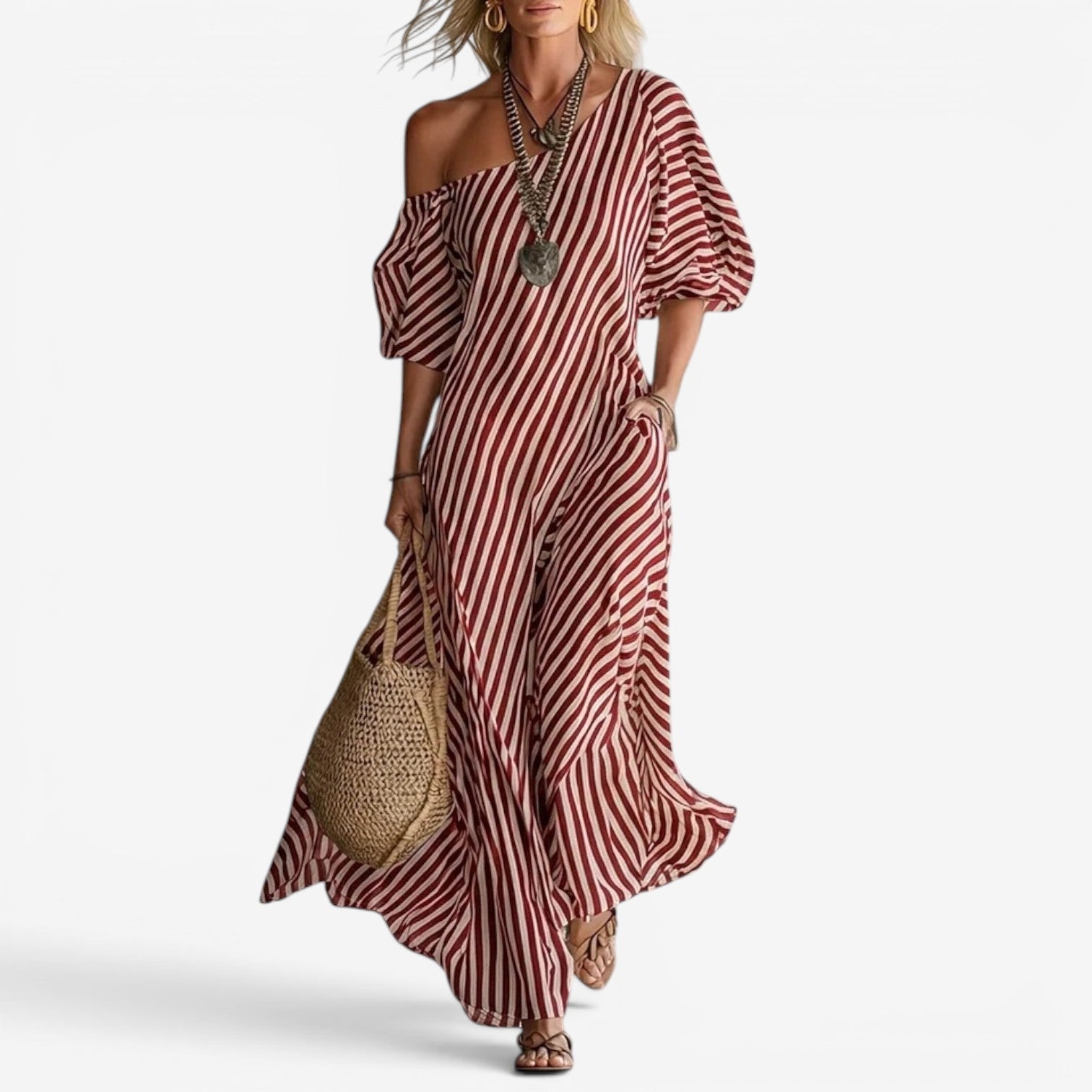 Izzy™ Robe longue à épaules dénudées