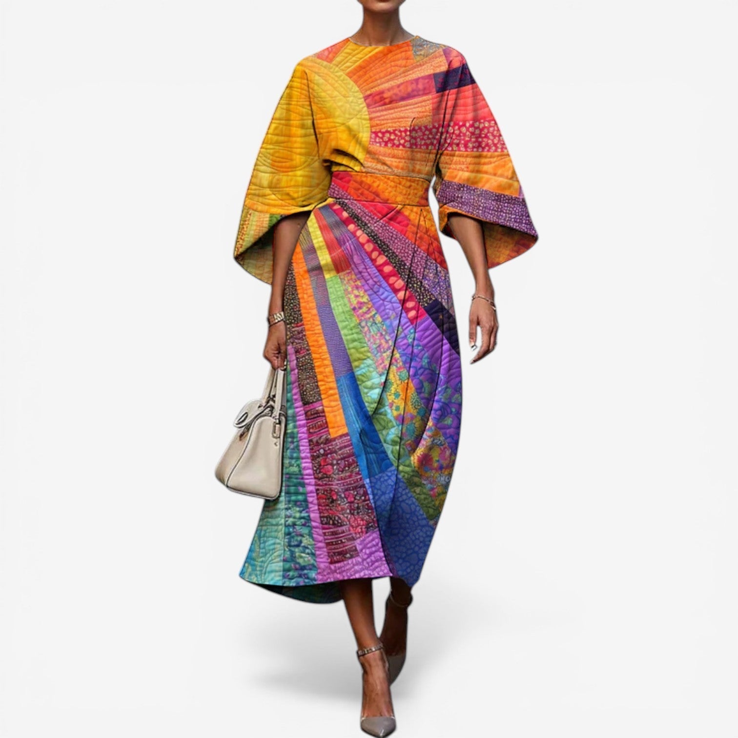 Zaquia™ robe midi imprimée
