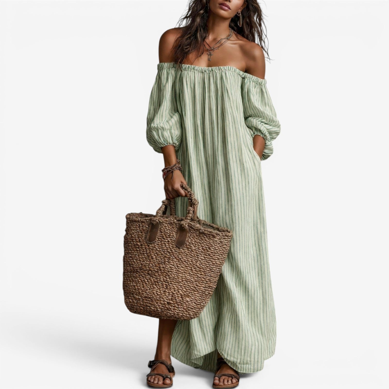 Faustina™ Jumpsuit med V‑udskæring og knapper