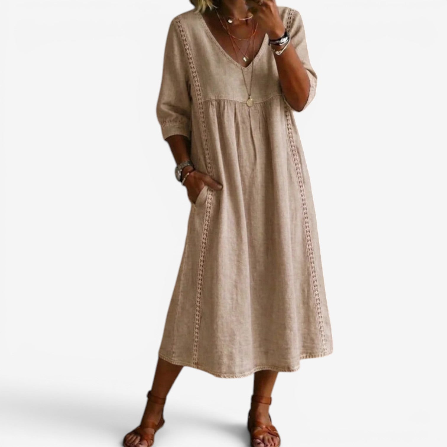 Carolline™ Sommerkjole med broderi