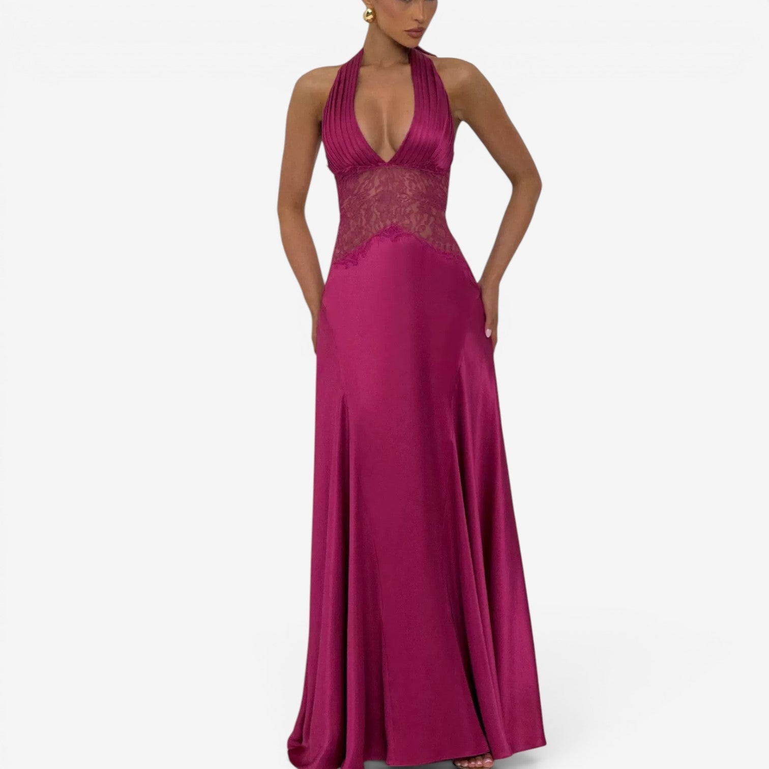 Caroline™ Robe longue en satin