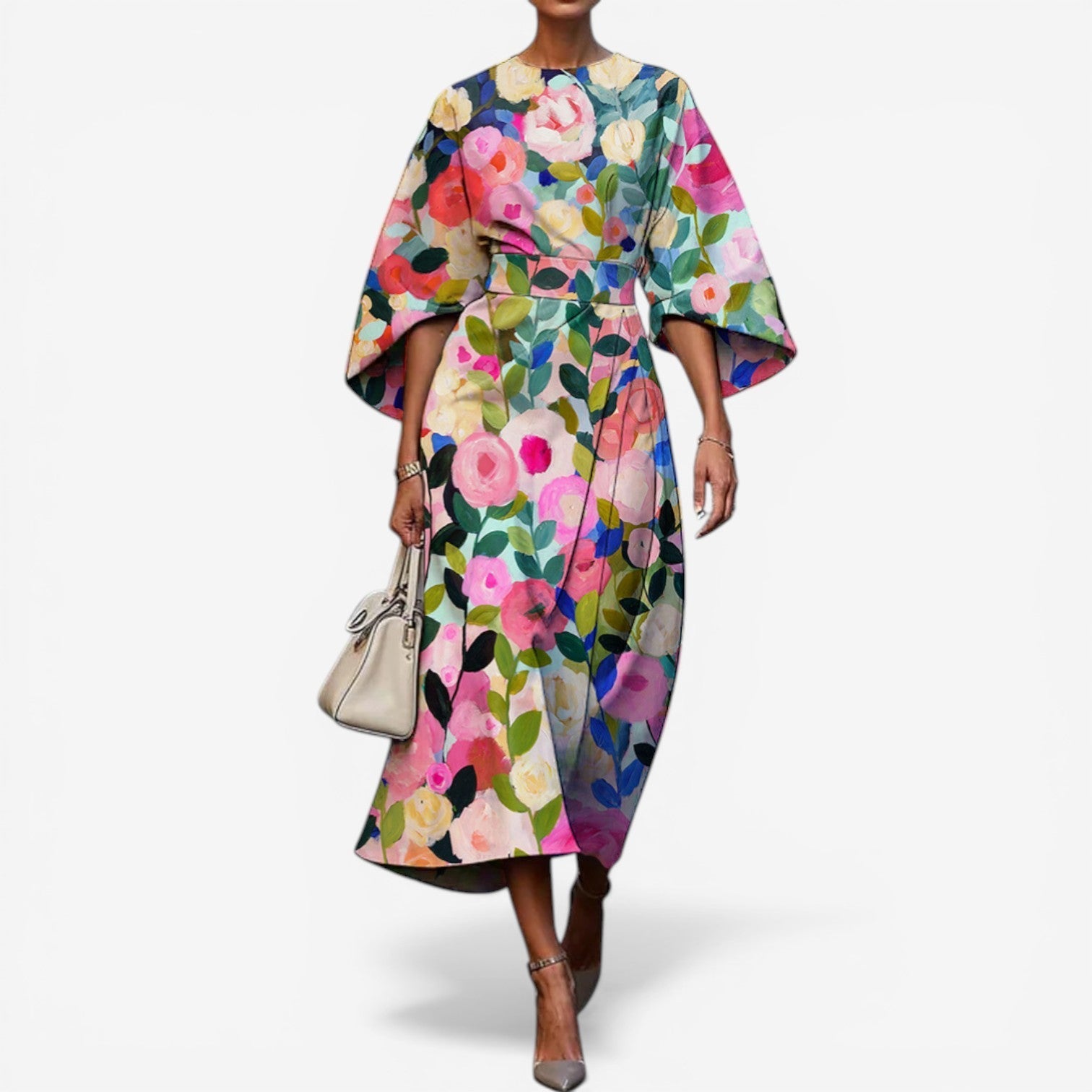 Zaquia™ robe midi imprimée