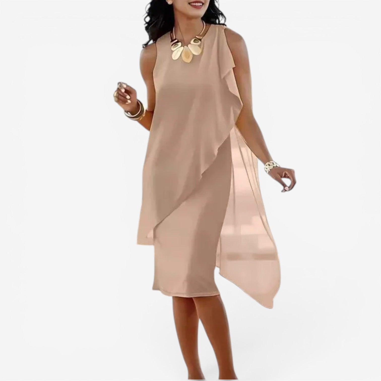 Ellara™ Robe midi sans manches