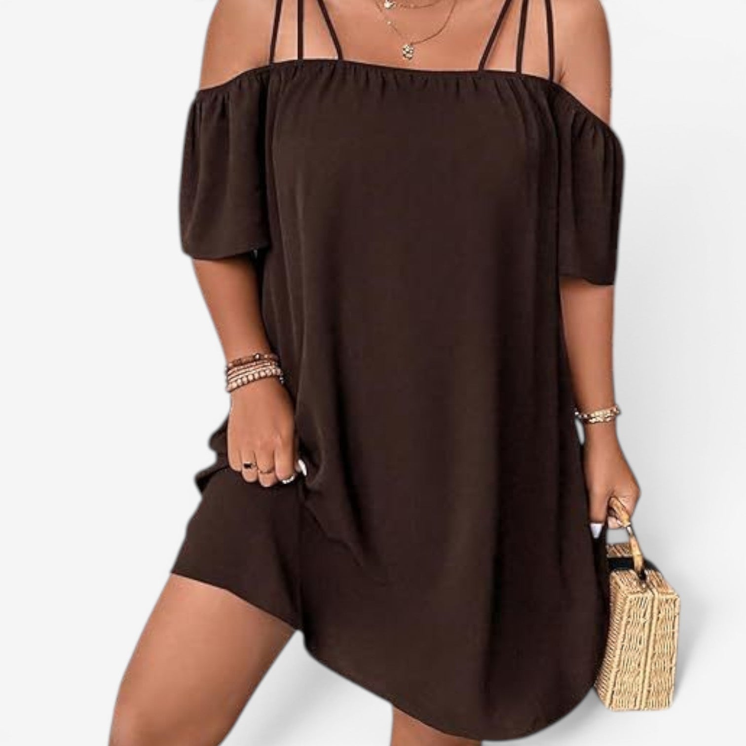 Jenina™ Robe courte à épaules
