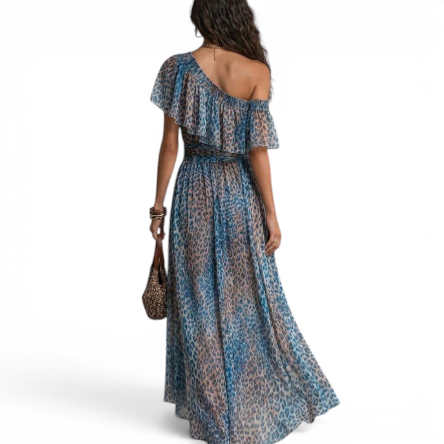 Leah™ Robe longue asymétrique