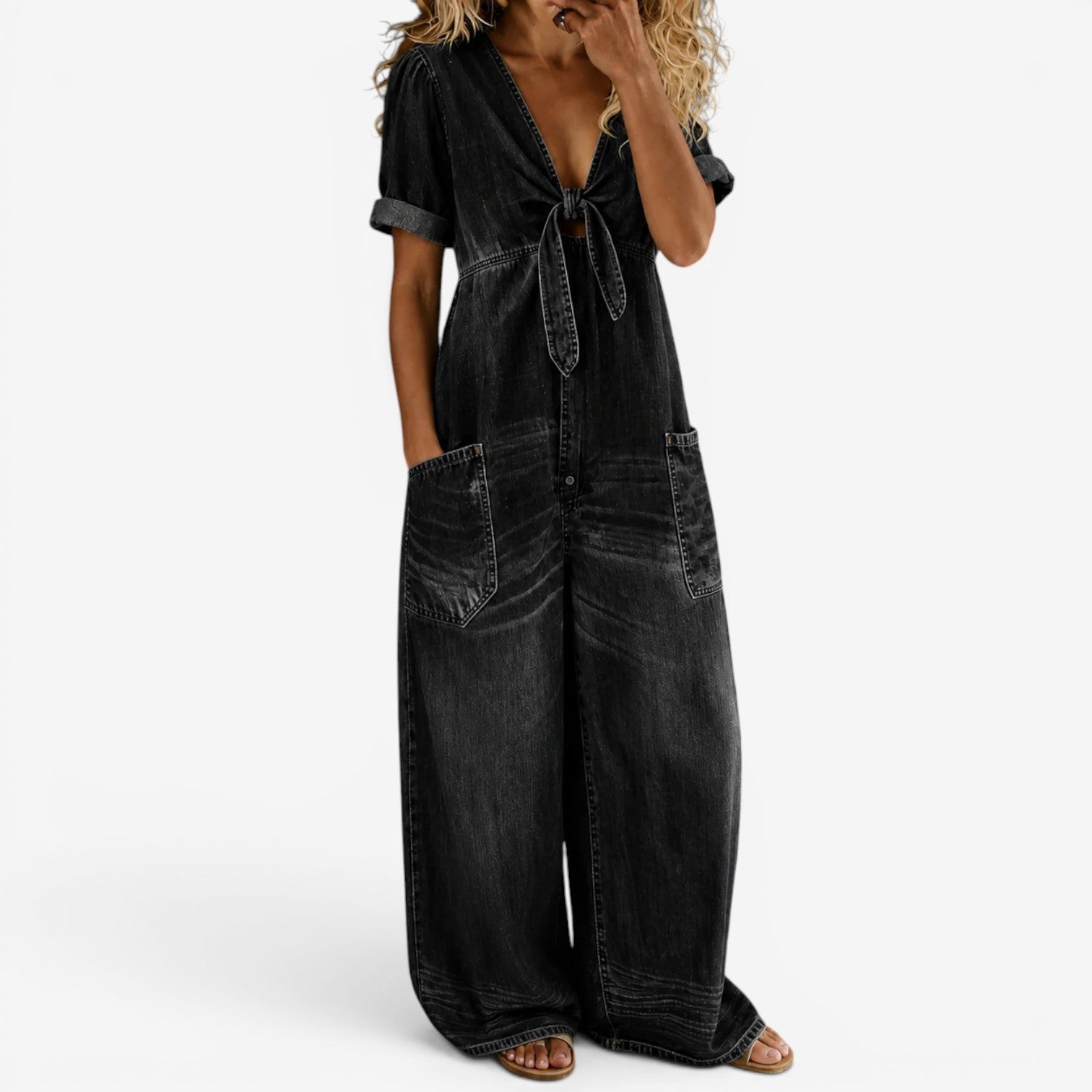 Farah™ Jeansoverall med knude