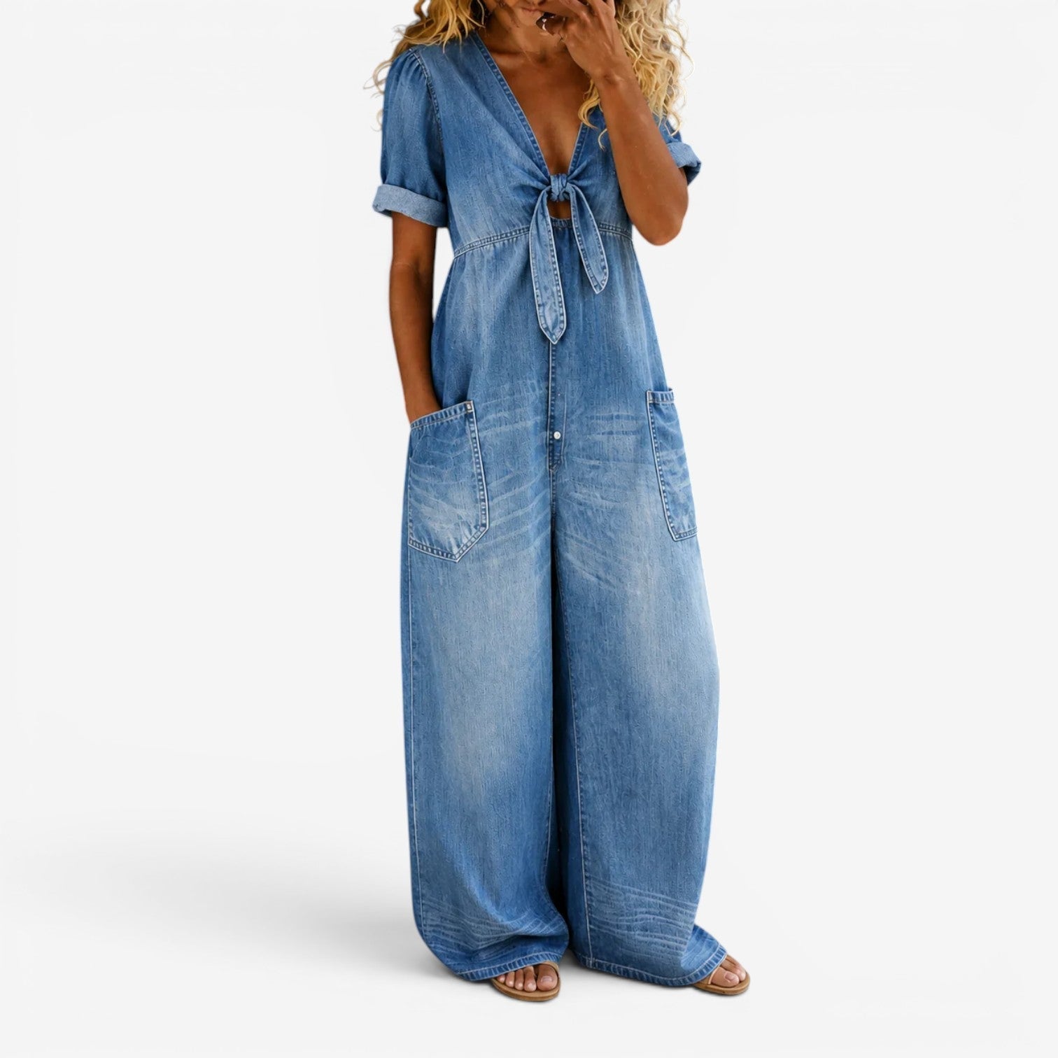 Farah™ Jeansoverall med knude