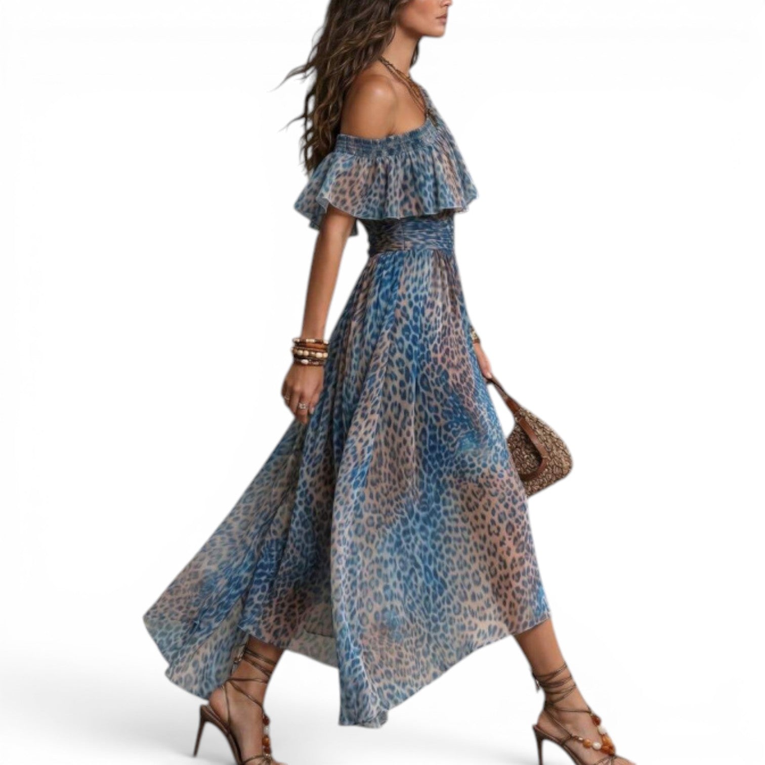 Leah™ Robe longue asymétrique