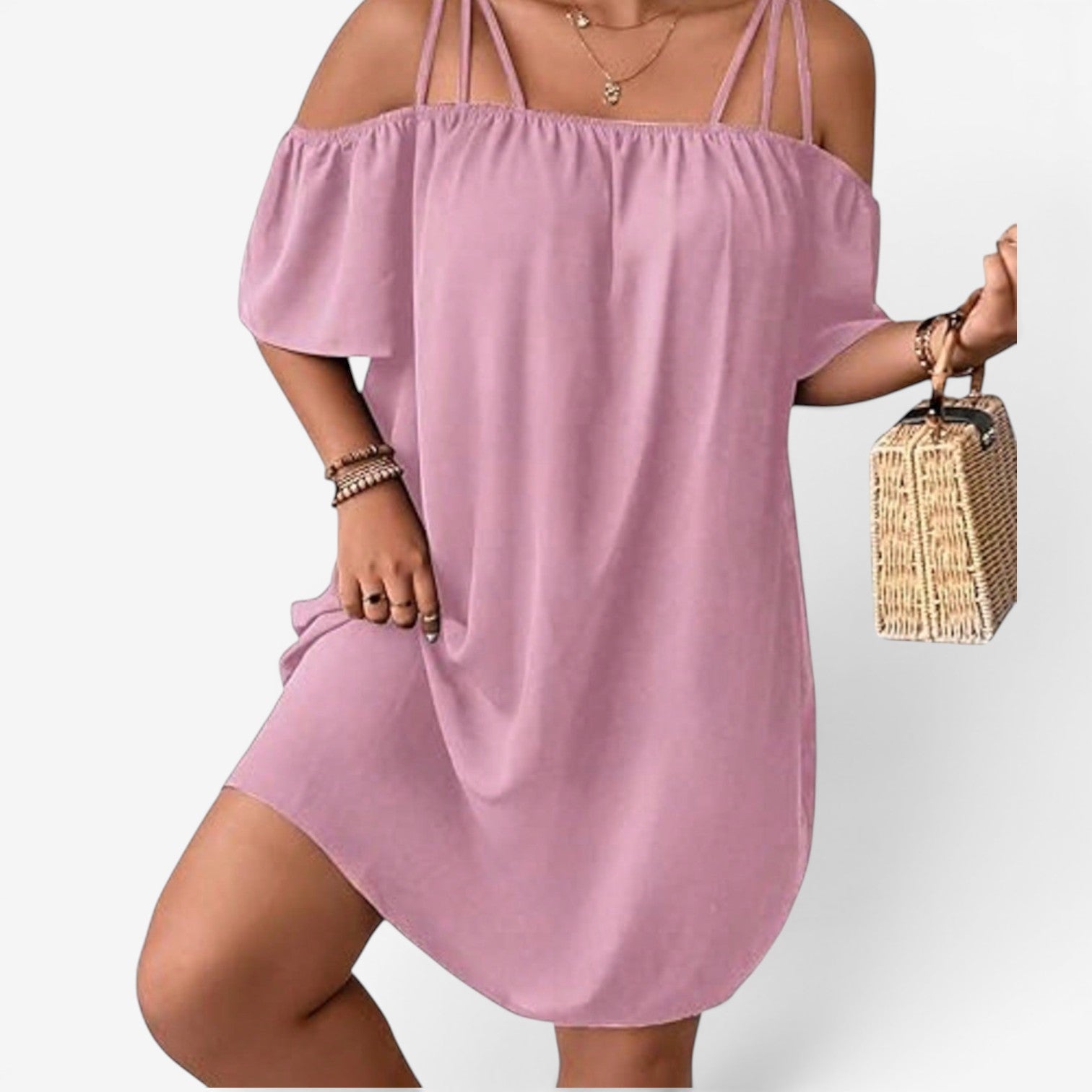 Jenina™ Robe courte à épaules