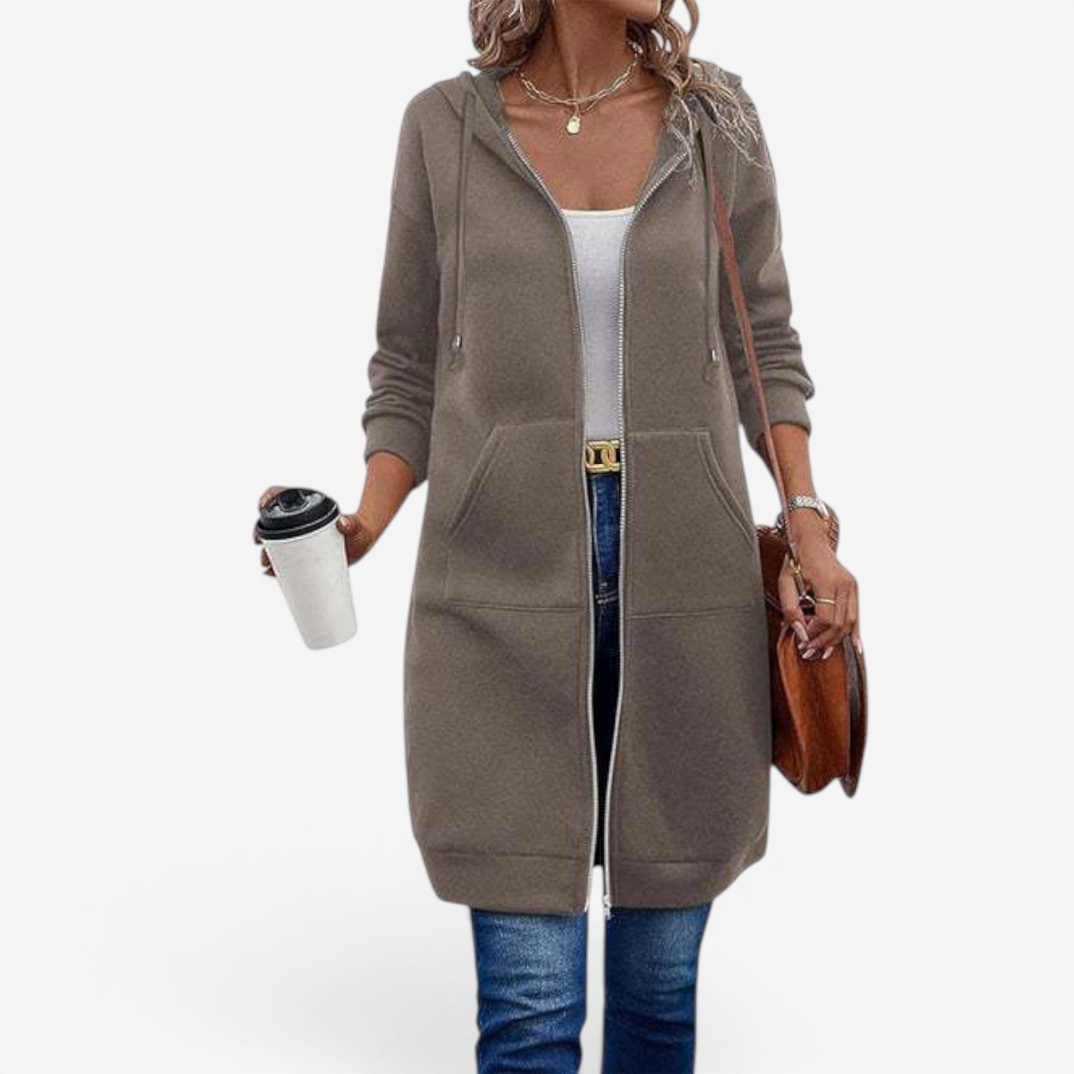 Carah™ Gilet long sweat-shirt