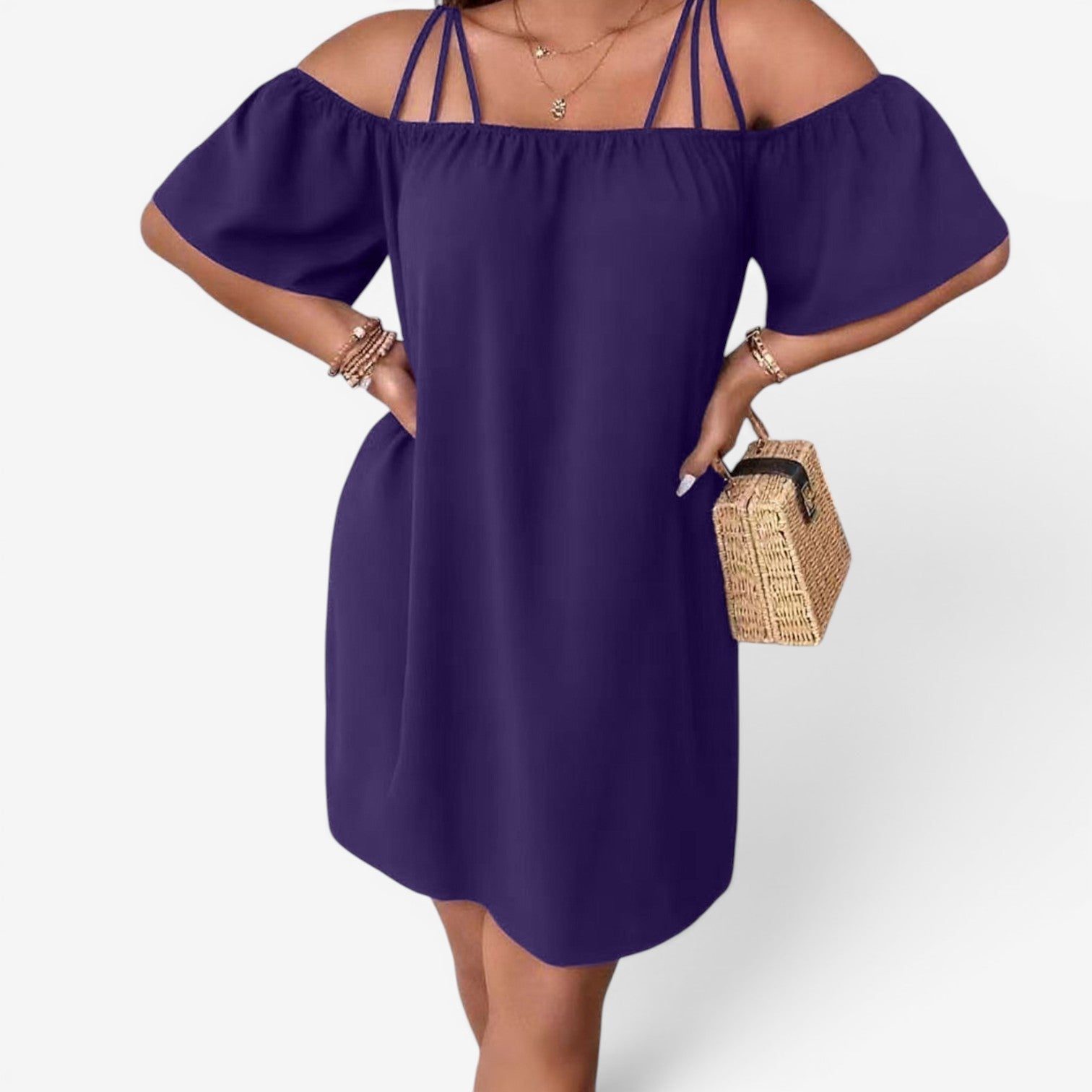 Jenina™ Robe courte à épaules