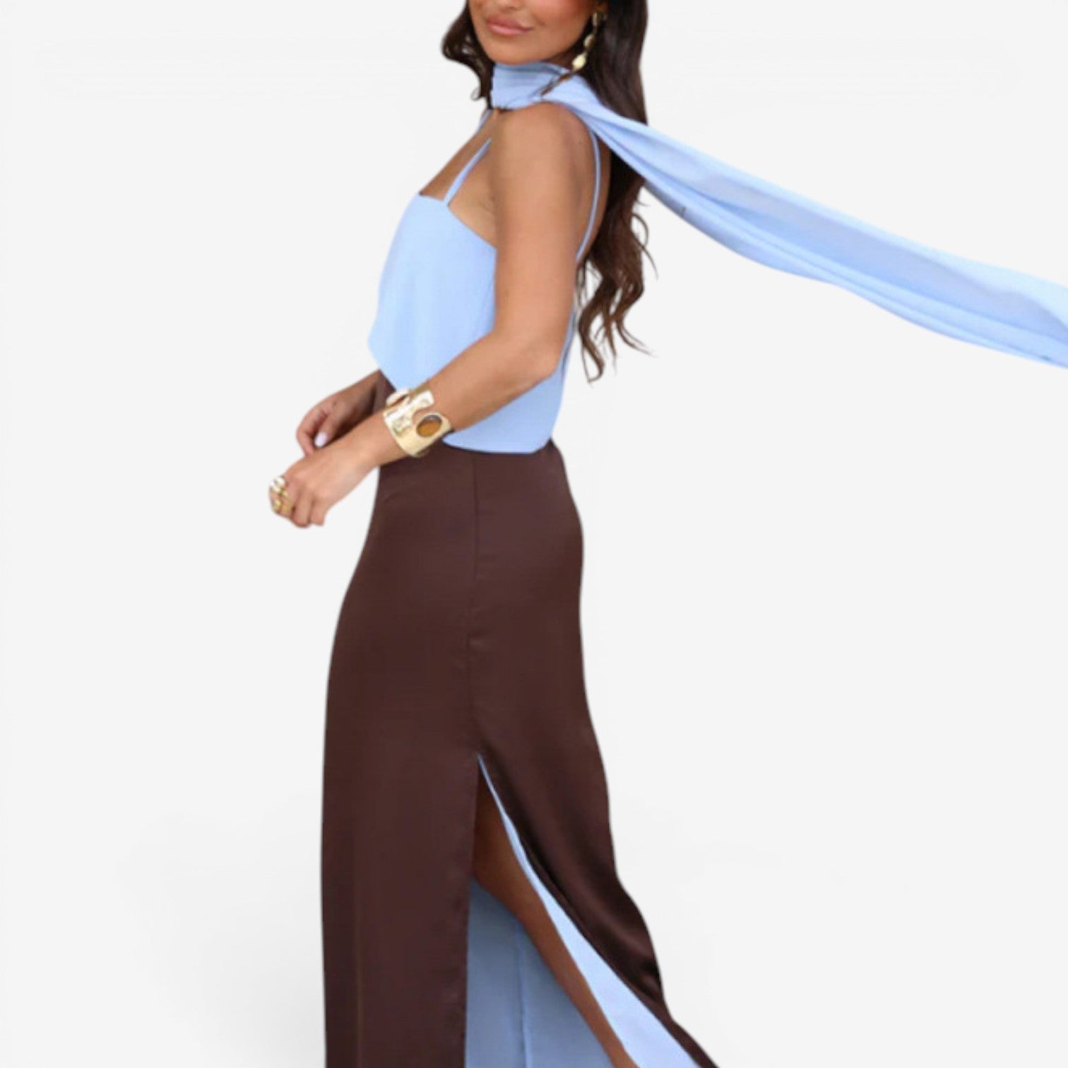 Dana™ Robe longue bicolore