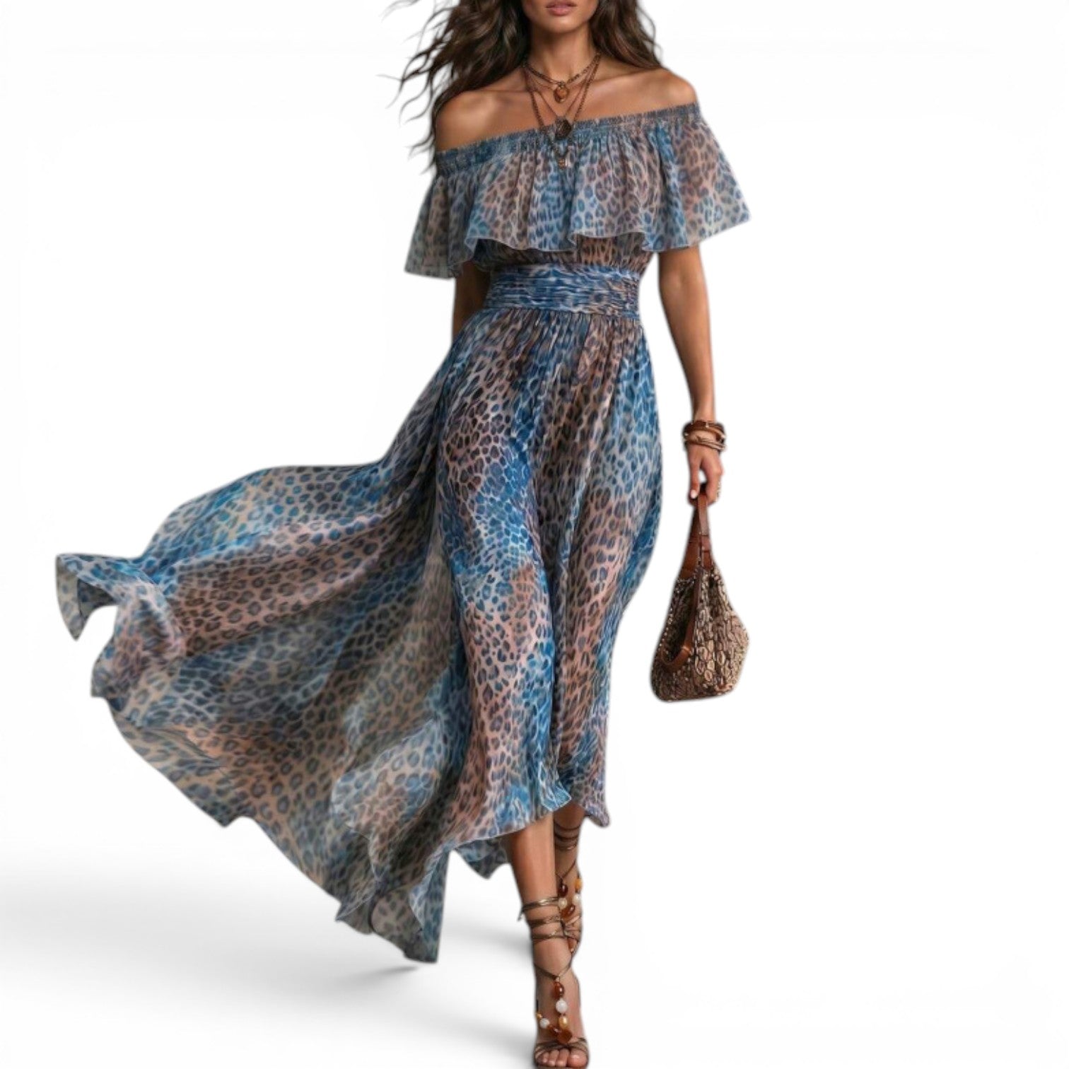 Leah™ Robe longue asymétrique