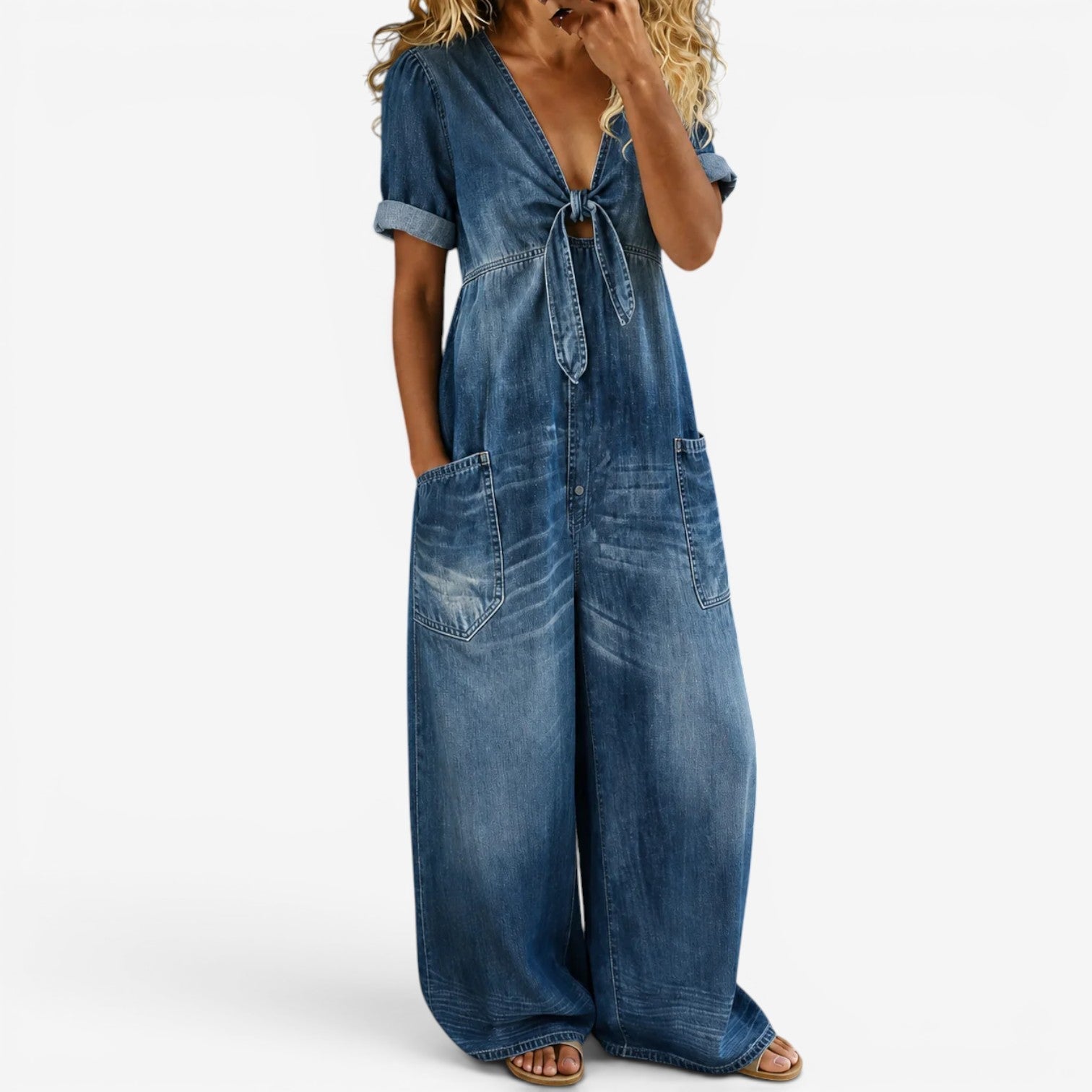 Farah™ Jeansoverall med knude
