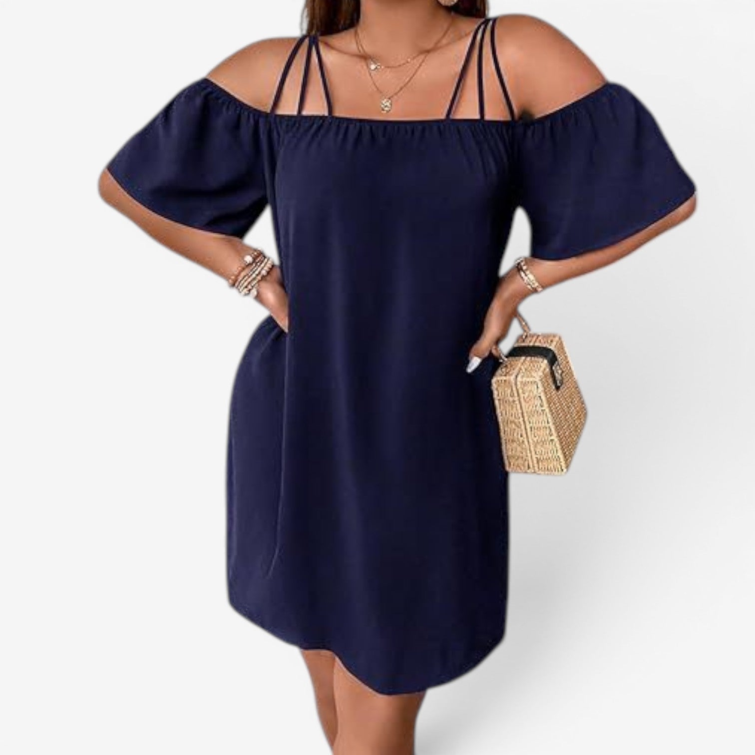 Jenina™ Robe courte à épaules