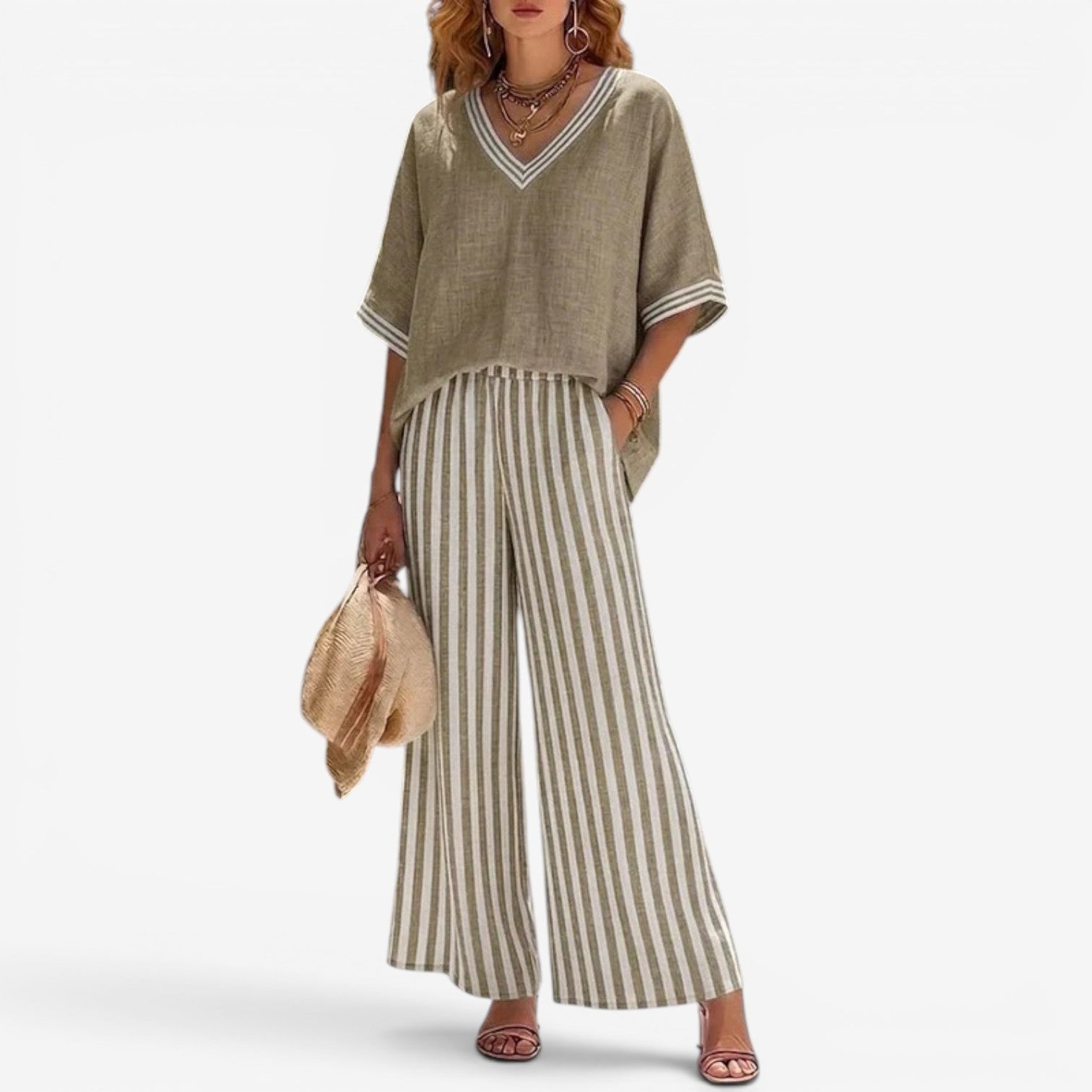 Brianna™ Ensemble deux pièces rayé