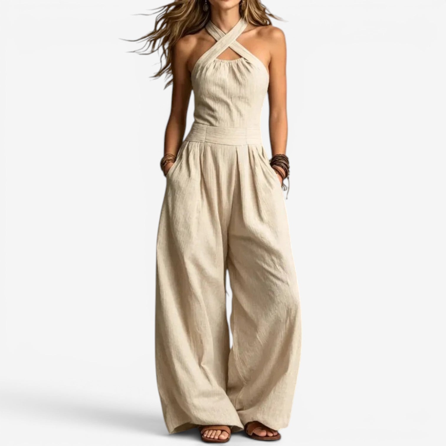 Alennah™ Jumpsuit med krydset halterudskæring