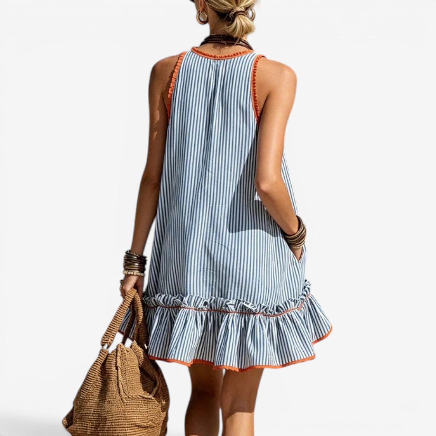 Riana™ Robe courte à rayures