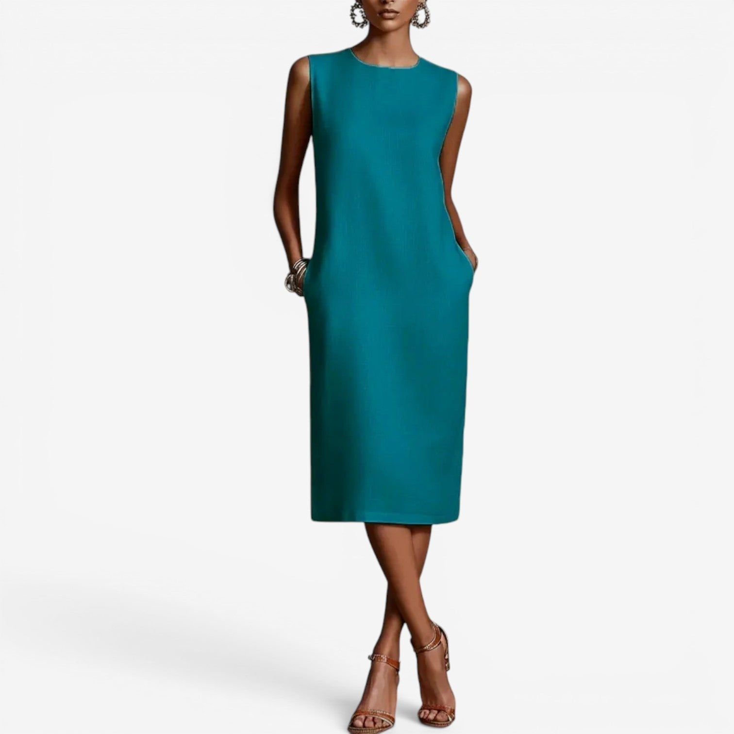 Zia™ Robe midi sans manches