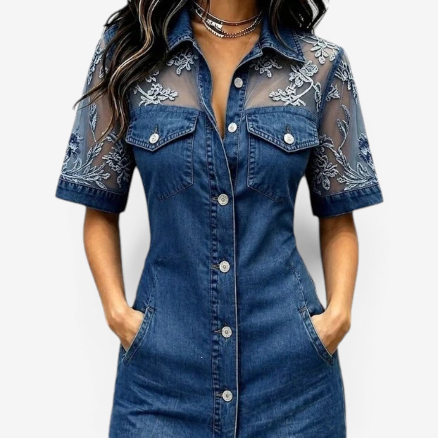 Aviola™ Robe chemise en jean