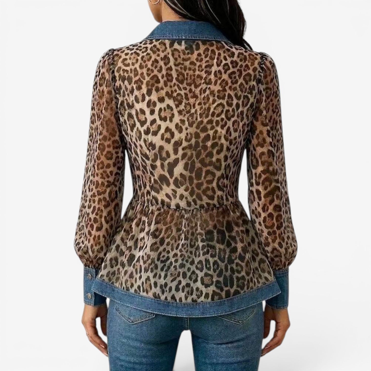 Lorie™ Blouse péplum léopard