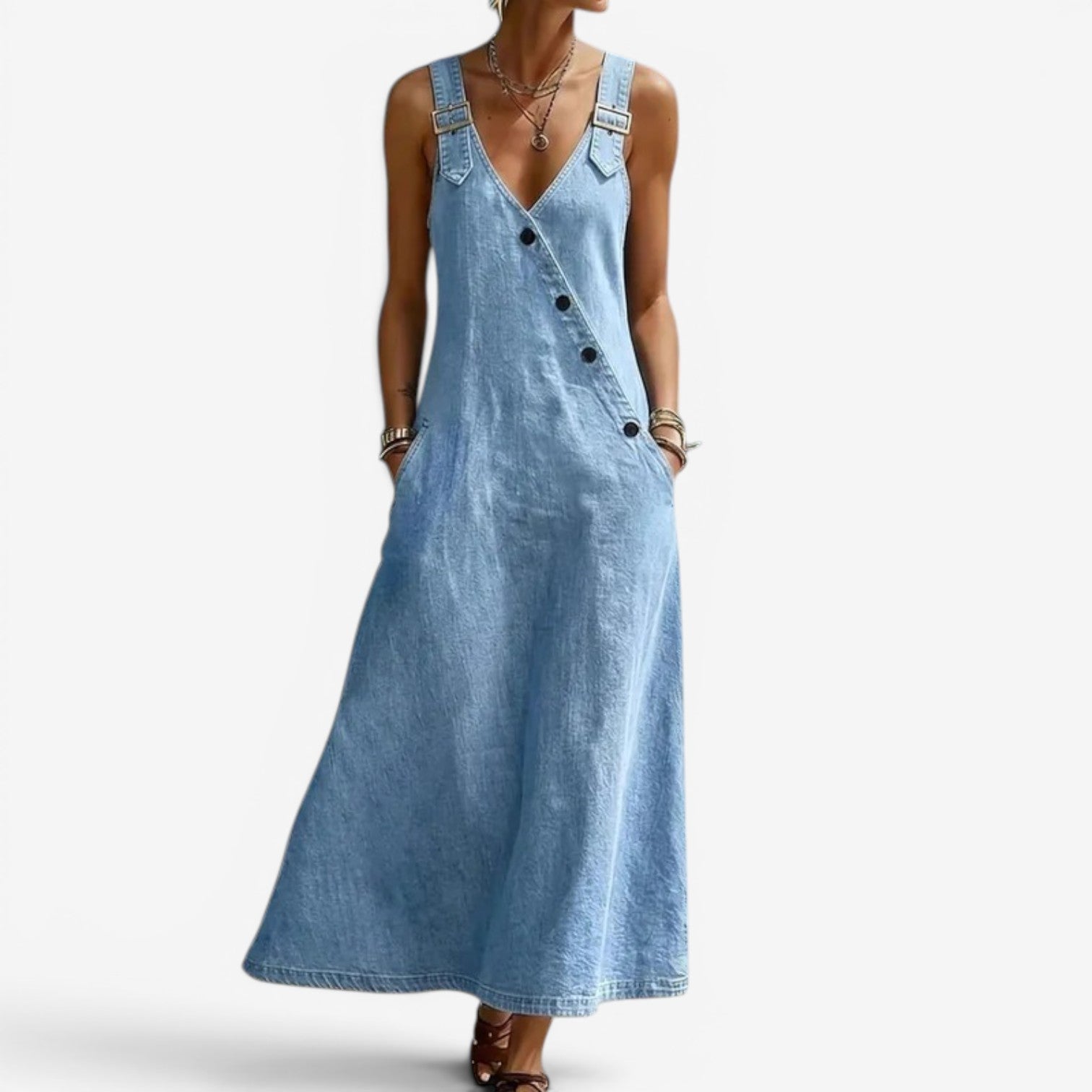 Ellen™ Robe longue en denim